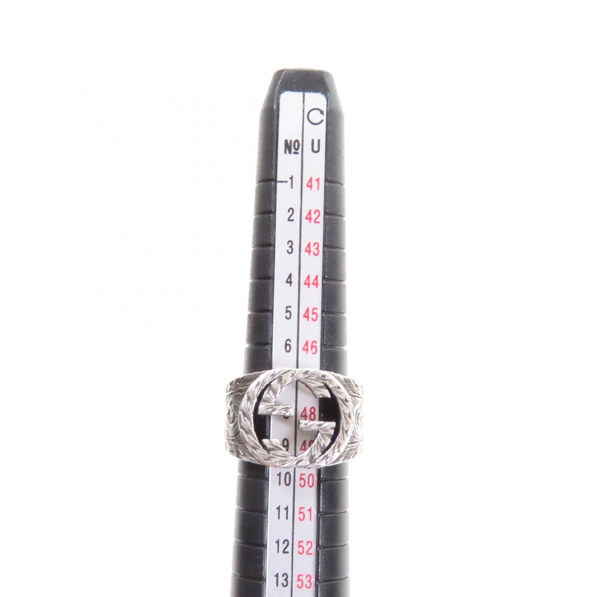 Gucci GUCCI 455302 Interlocking G Arabesque Ring, AG925 Silver, Size 9, Made in Italy, Women's Size ONE SIZE - 6 Thumbnail
