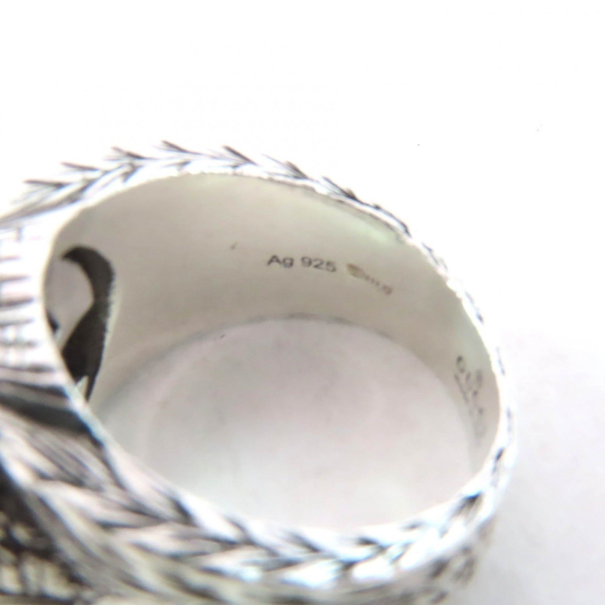 Gucci GUCCI 455302 Interlocking G Arabesque Ring, AG925 Silver, Size 9, Made in Italy, Women's Size ONE SIZE - 9 Thumbnail