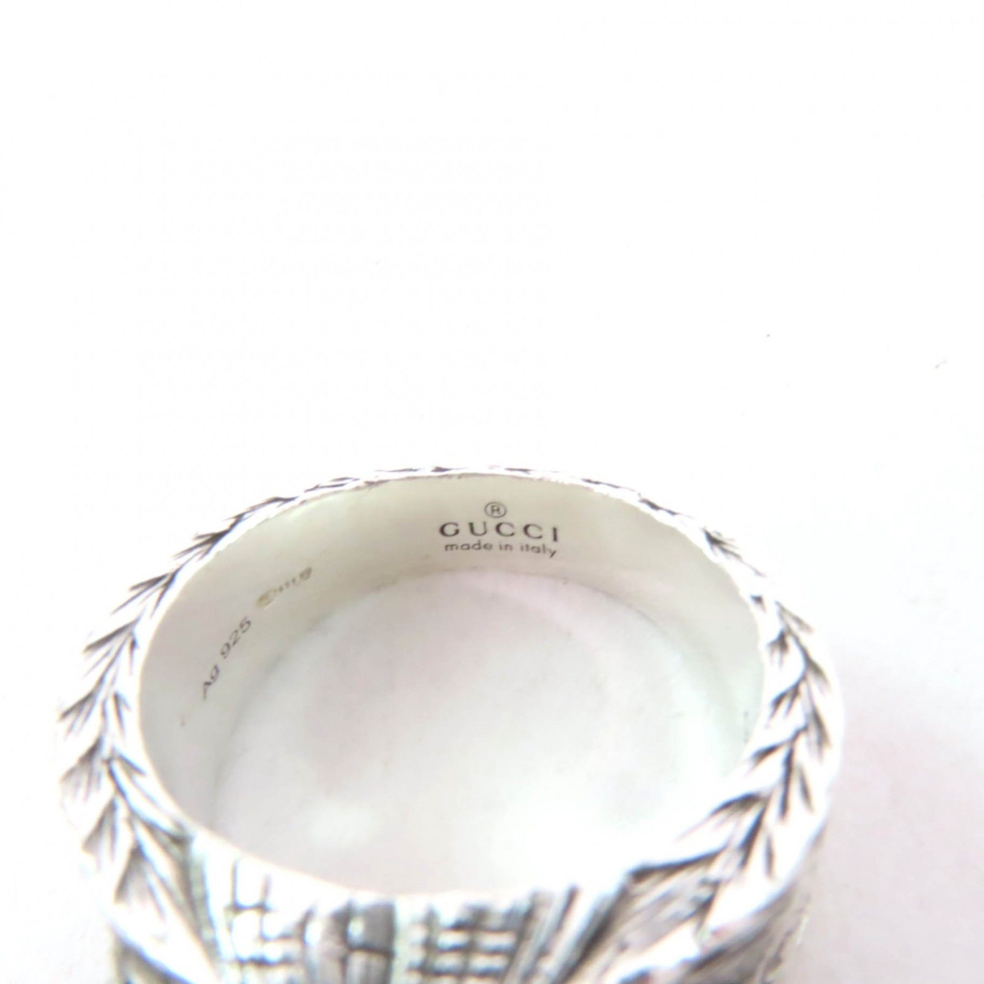 Gucci GUCCI 455302 Interlocking G Arabesque Ring, AG925 Silver, Size 9, Made in Italy, Women's Size ONE SIZE - 8 Thumbnail