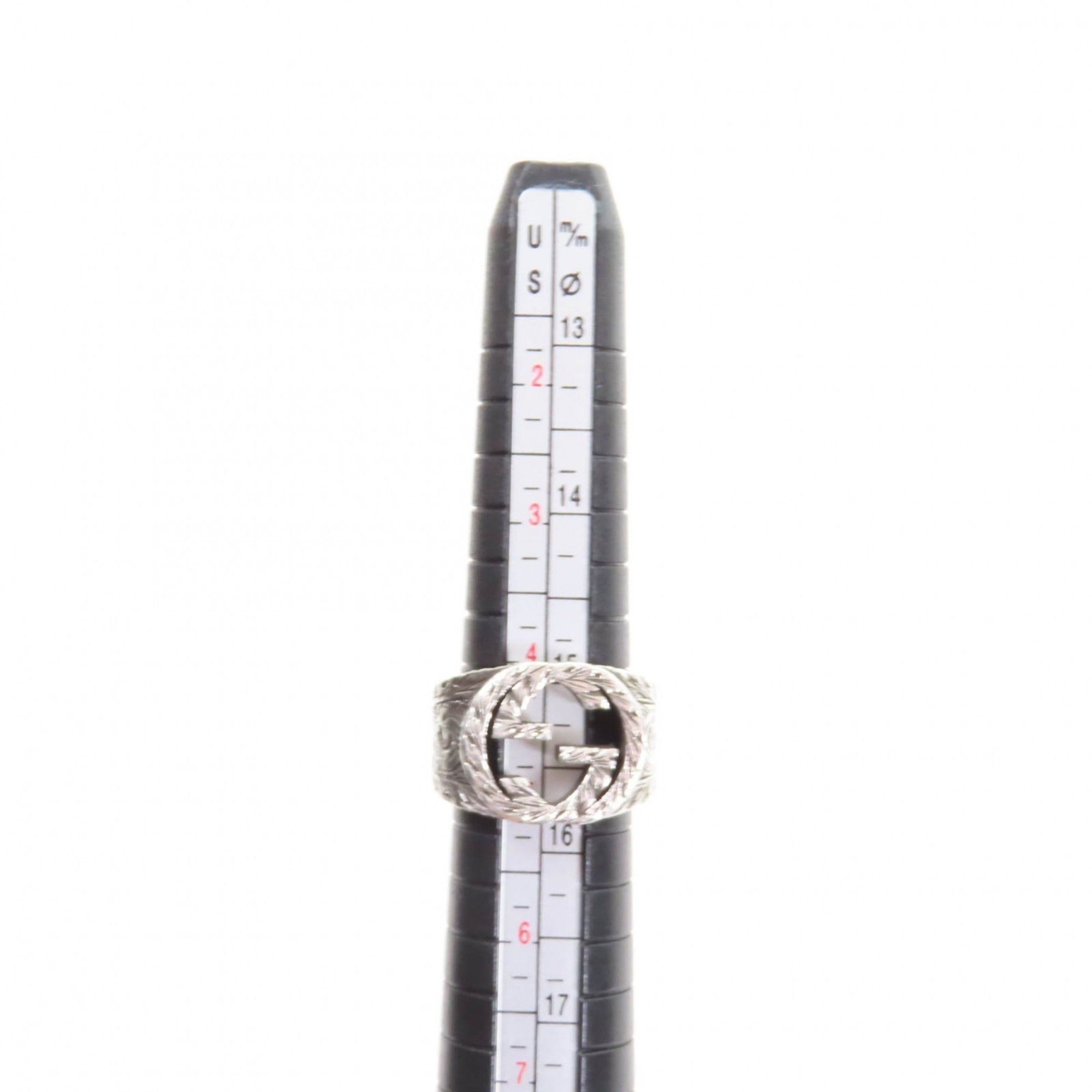 Gucci GUCCI 455302 Interlocking G Arabesque Ring, AG925 Silver, Size 9, Made in Italy, Women's Size ONE SIZE - 7 Thumbnail