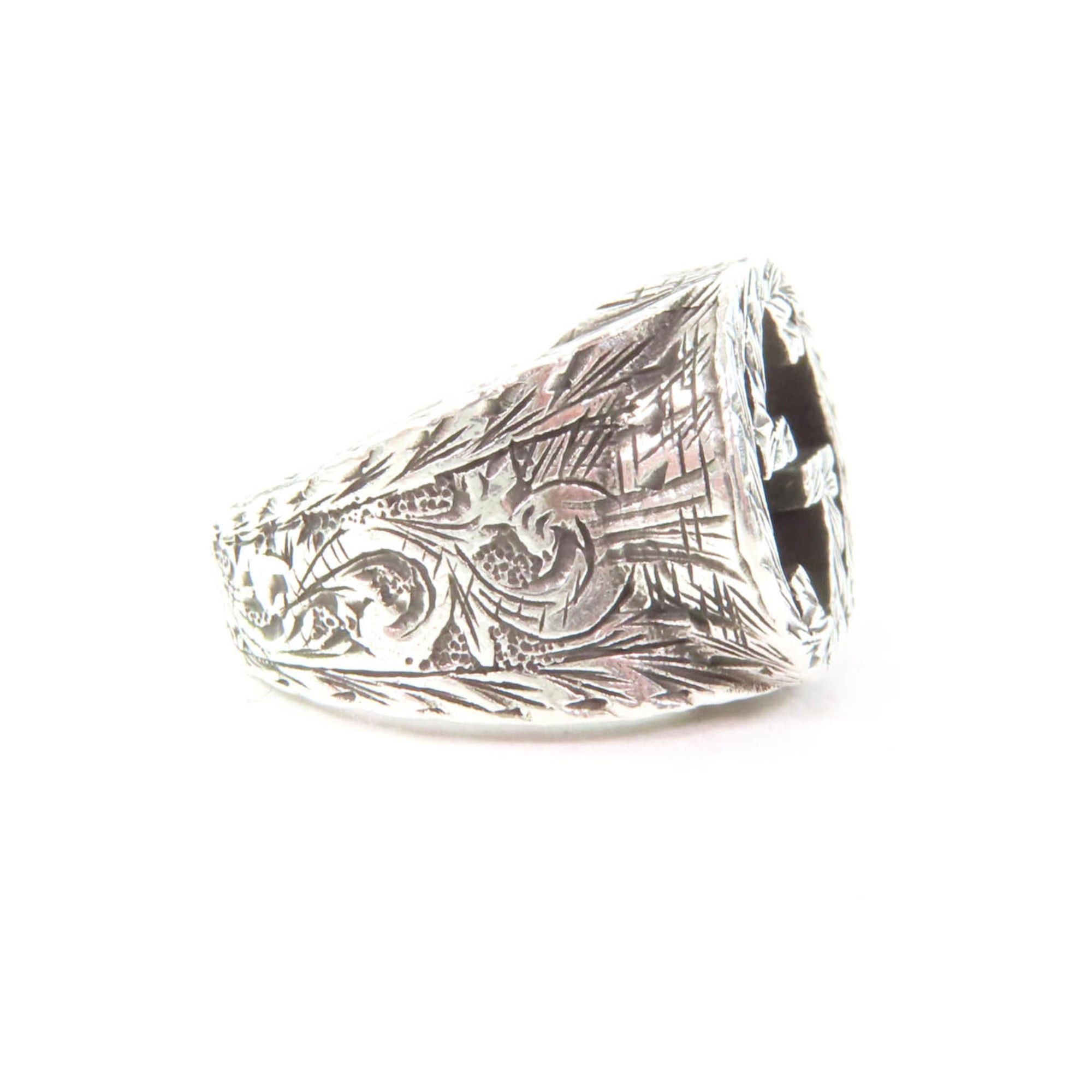 Gucci GUCCI 455302 Interlocking G Arabesque Ring, AG925 Silver, Size 9, Made in Italy, Women's Size ONE SIZE - 4 Thumbnail