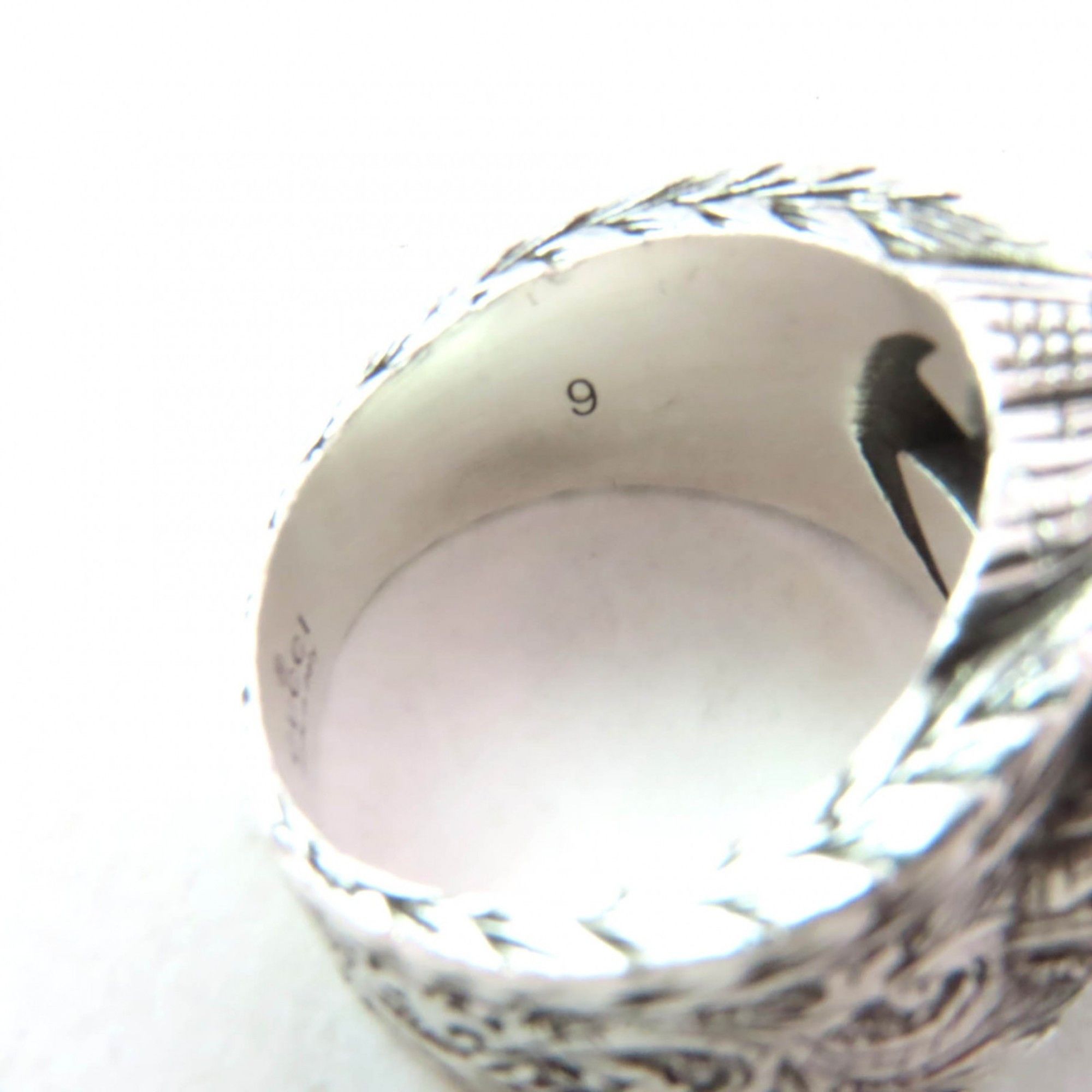 Gucci GUCCI 455302 Interlocking G Arabesque Ring, AG925 Silver, Size 9, Made in Italy, Women's Size ONE SIZE - 10 Thumbnail
