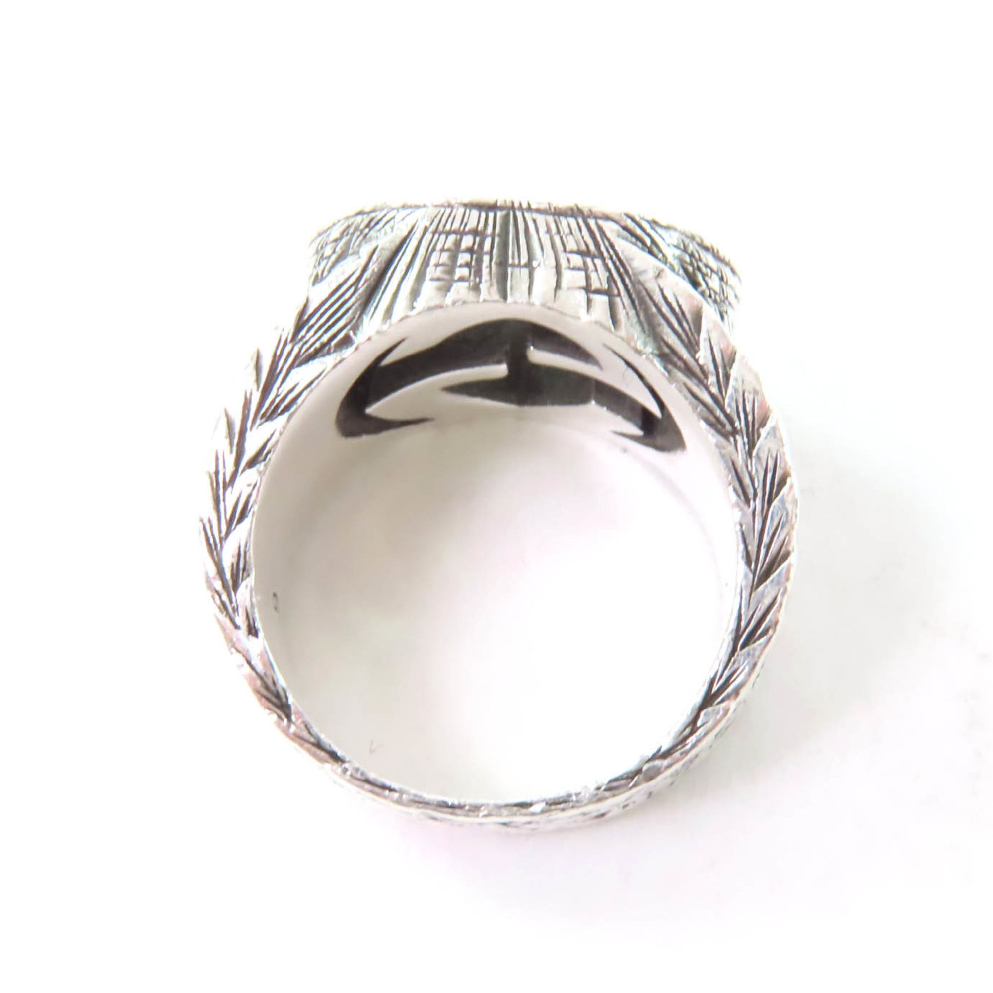 Gucci GUCCI 455302 Interlocking G Arabesque Ring, AG925 Silver, Size 9, Made in Italy, Women's Size ONE SIZE - 5 Thumbnail