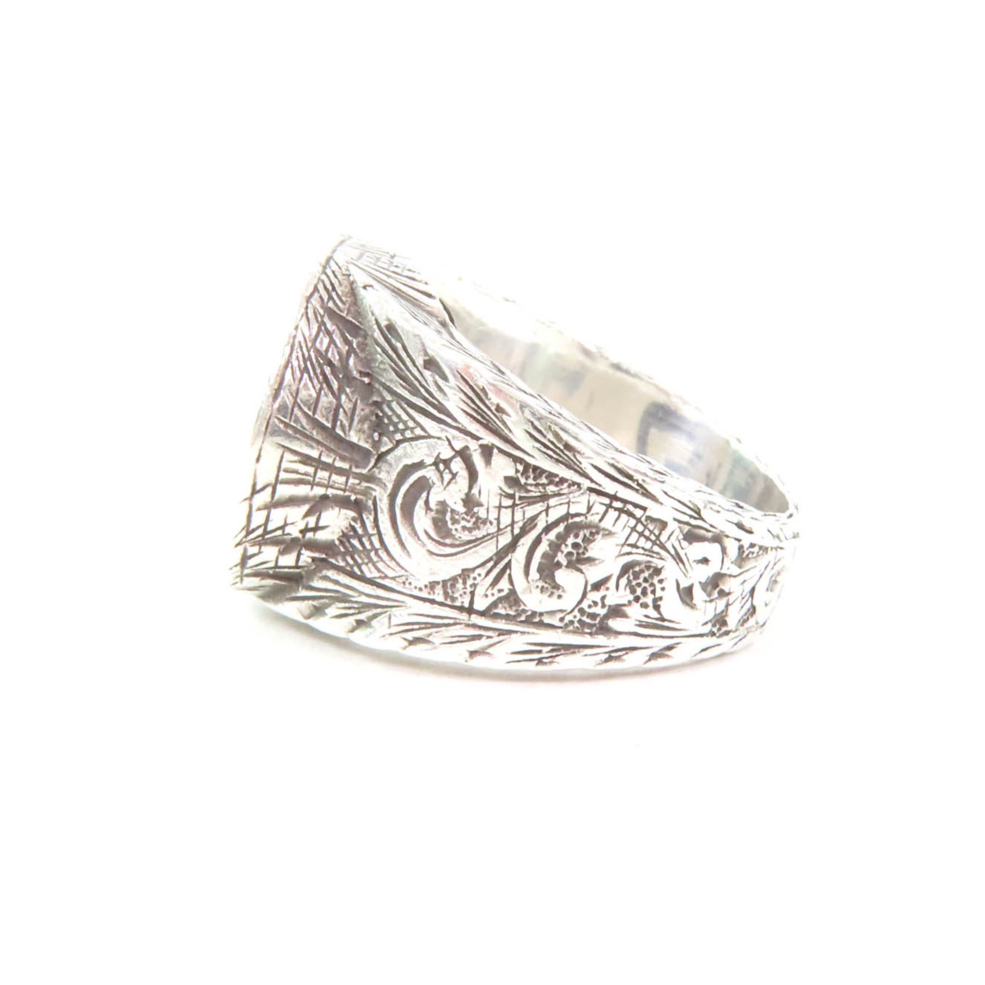 Gucci GUCCI 455302 Interlocking G Arabesque Ring, AG925 Silver, Size 9, Made in Italy, Women's Size ONE SIZE - 2 Thumbnail