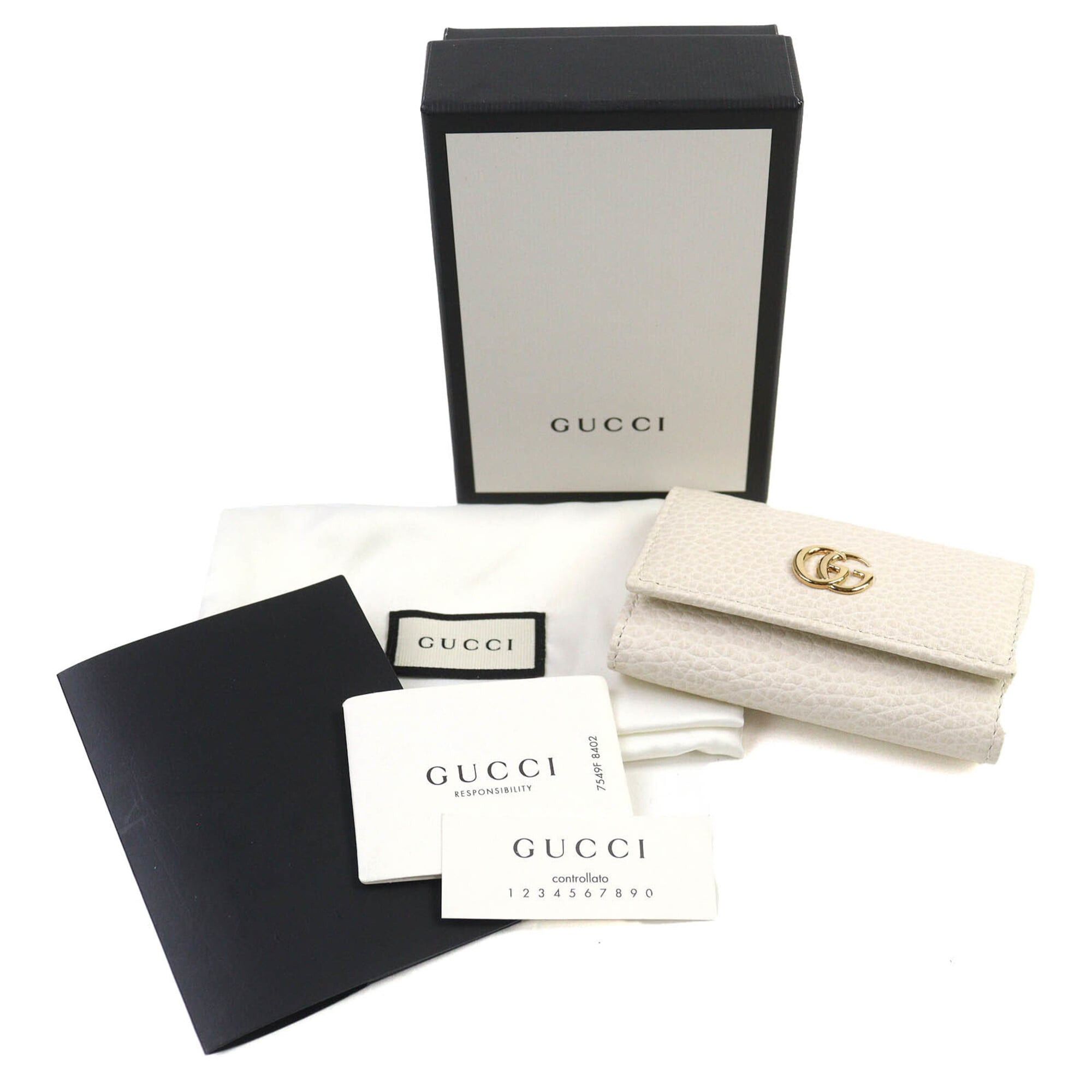Gucci GUCCI 456118 Double G 6-Hook Leather Key Case in Light Beige with Gold Hardware, Box and Dust Bag Included, Made Italy Size ONE SIZE - 2 Thumbnail