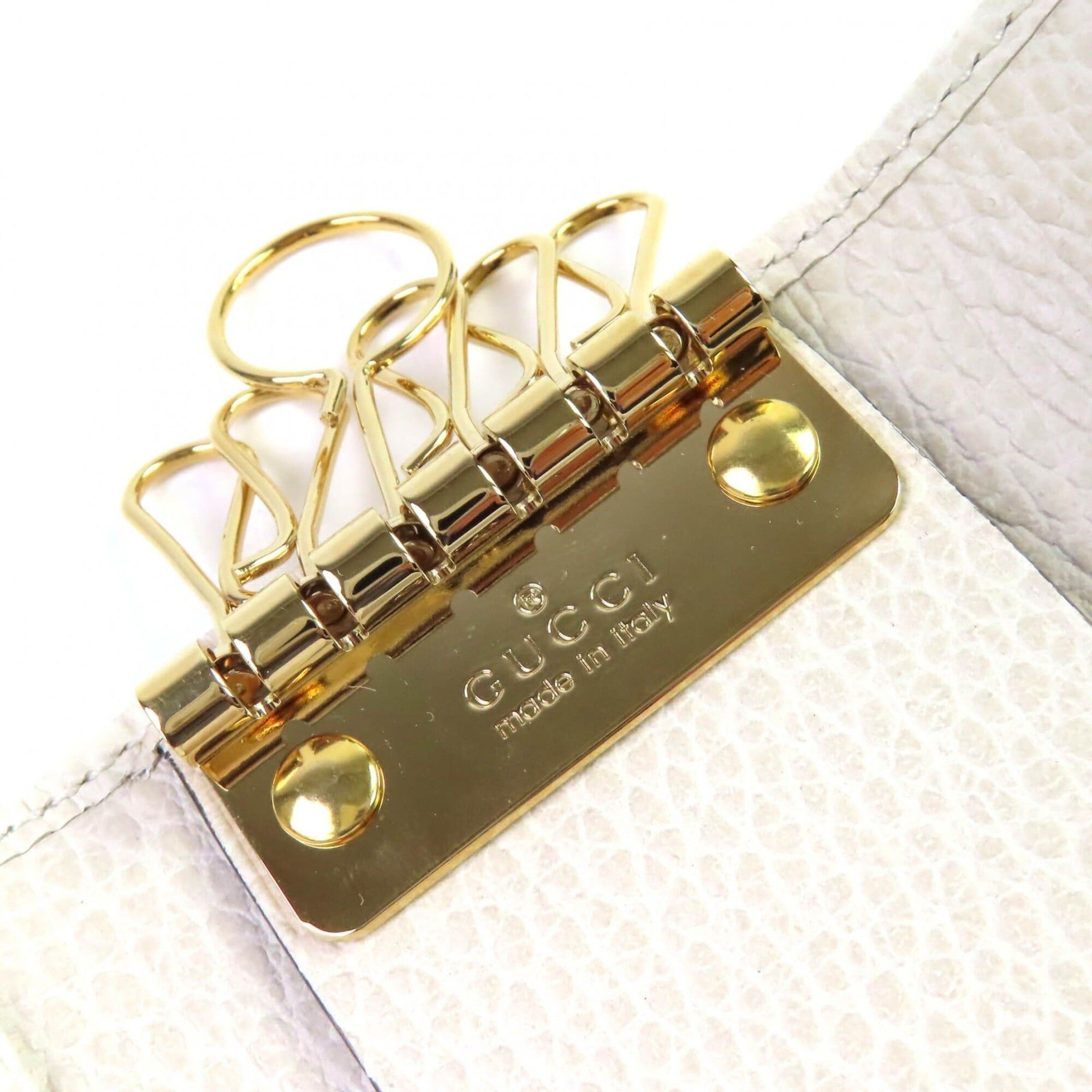Gucci GUCCI 456118 Double G 6-Hook Leather Key Case in Light Beige with Gold Hardware, Box and Dust Bag Included, Made Italy Size ONE SIZE - 7 Thumbnail