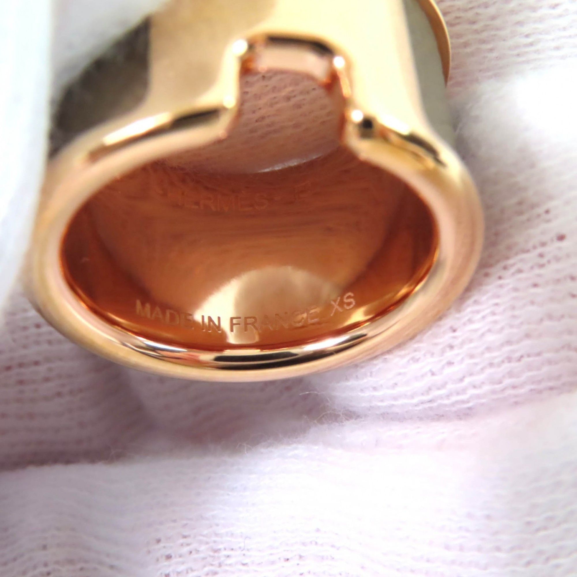 Hermes HERMES Olympe GM Etoupe Pink Gold Madame Veau H Design Ring, Size XS, with Box and Dust Bag, Made in France Size ONE SIZE - 10 Thumbnail