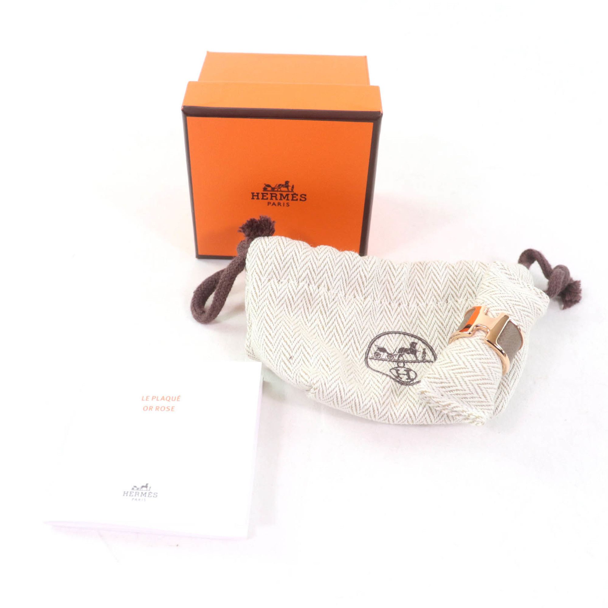 Hermes HERMES Olympe GM Etoupe Pink Gold Madame Veau H Design Ring, Size XS, with Box and Dust Bag, Made in France Size ONE SIZE - 2 Thumbnail