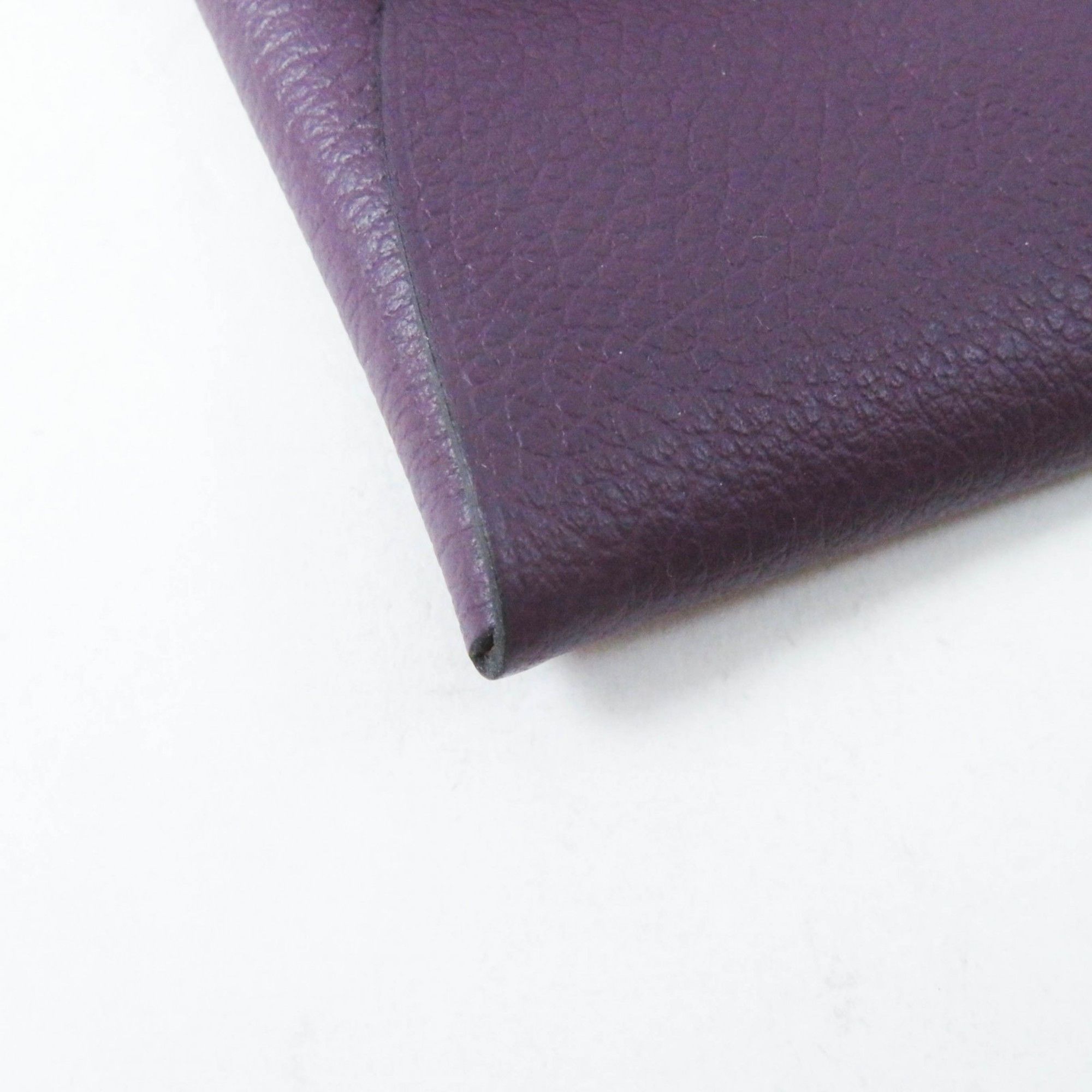 Hermes HERMES Bastia Verso Cassis Rouge Garance Silver Hardware Evercolor Wallet/Coin Case with U Stamp and Box, Authentic Made in France, Women's Size ONE SIZE - 7 Thumbnail