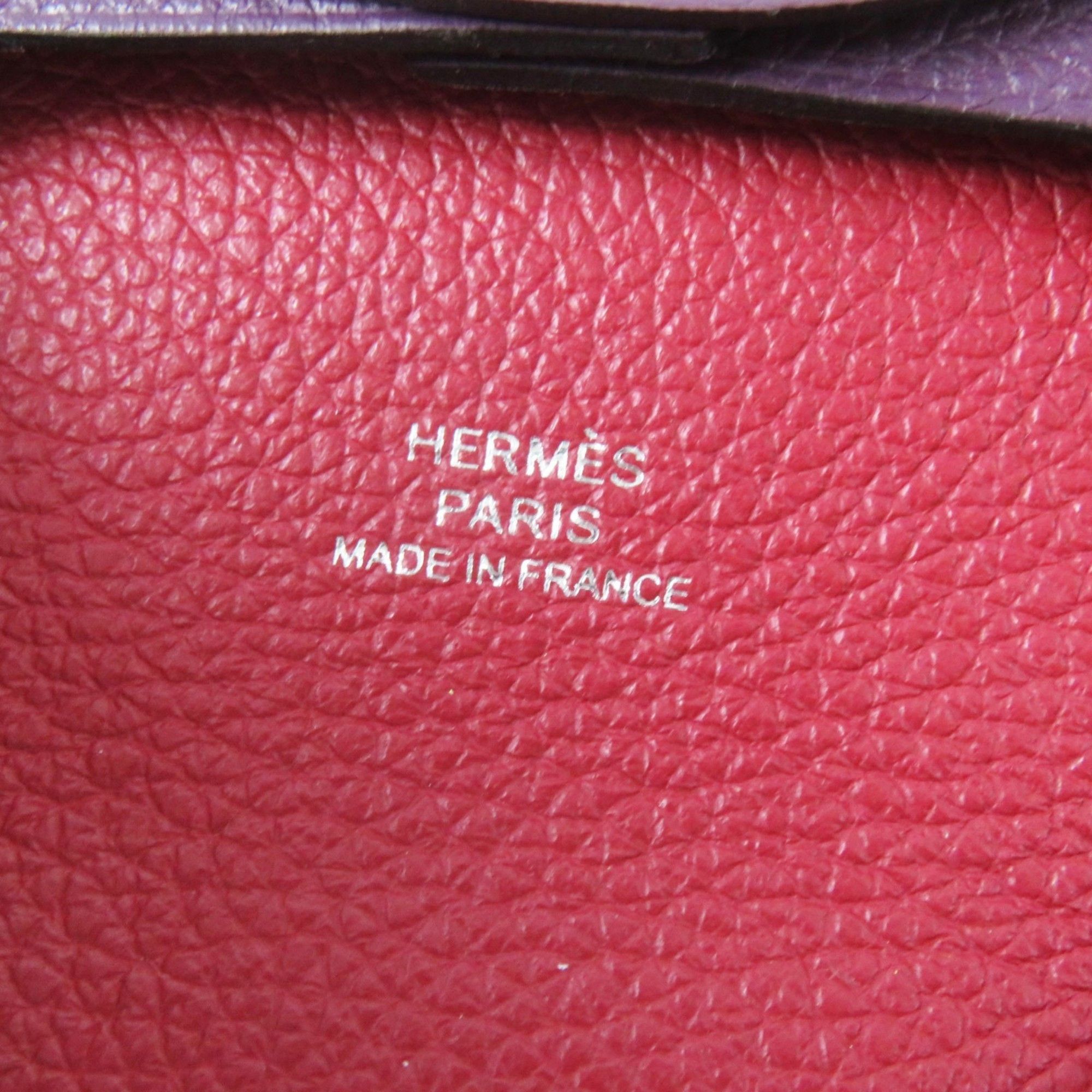 Hermes HERMES Bastia Verso Cassis Rouge Garance Silver Hardware Evercolor Wallet/Coin Case with U Stamp and Box, Authentic Made in France, Women's Size ONE SIZE - 8 Thumbnail