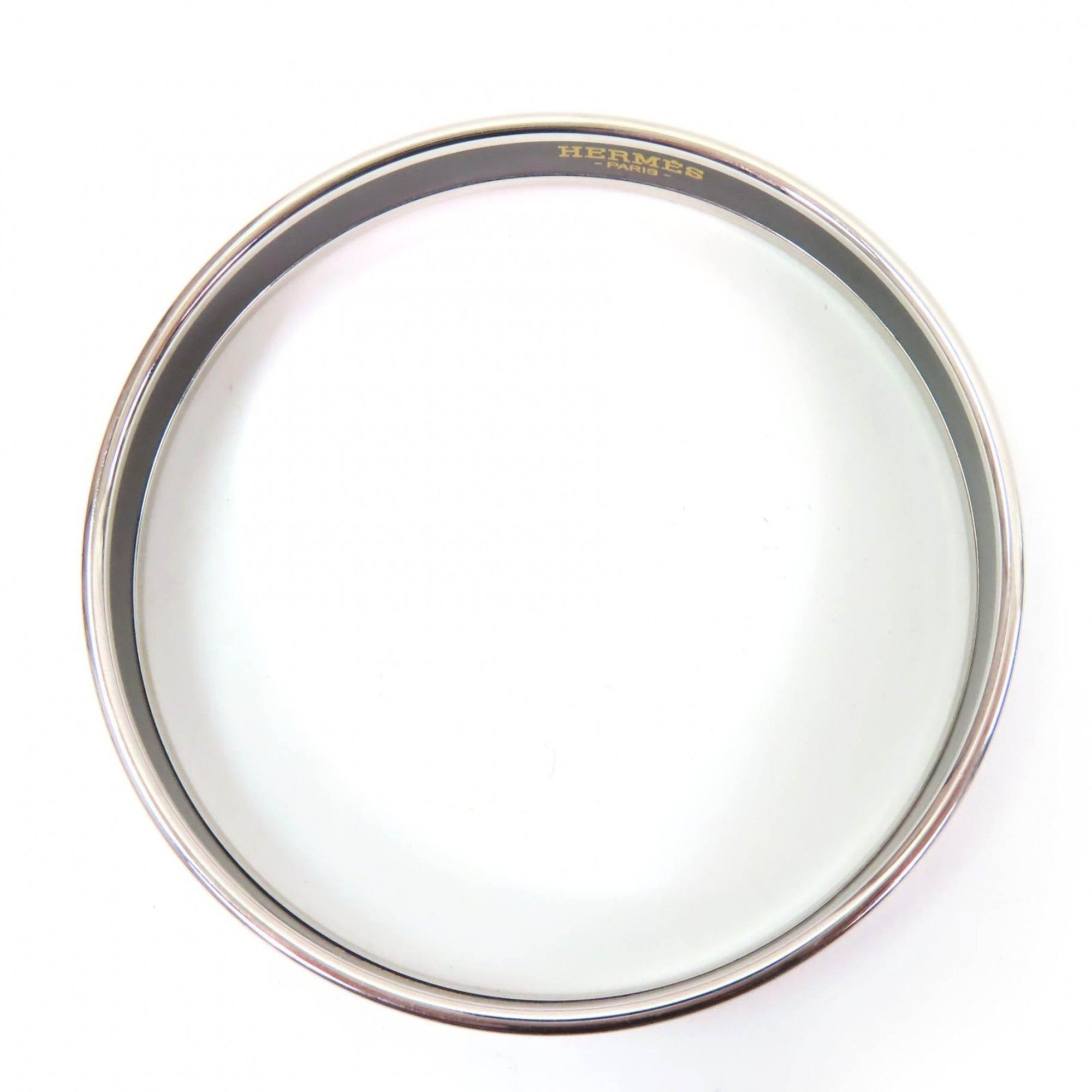 Hermes HERMES Hermès Enamel PM Carte à Joue Bangle Bracelet in Silver and White, with Box Dust Bag, Made France, Women's Size ONE SIZE - 3 Thumbnail