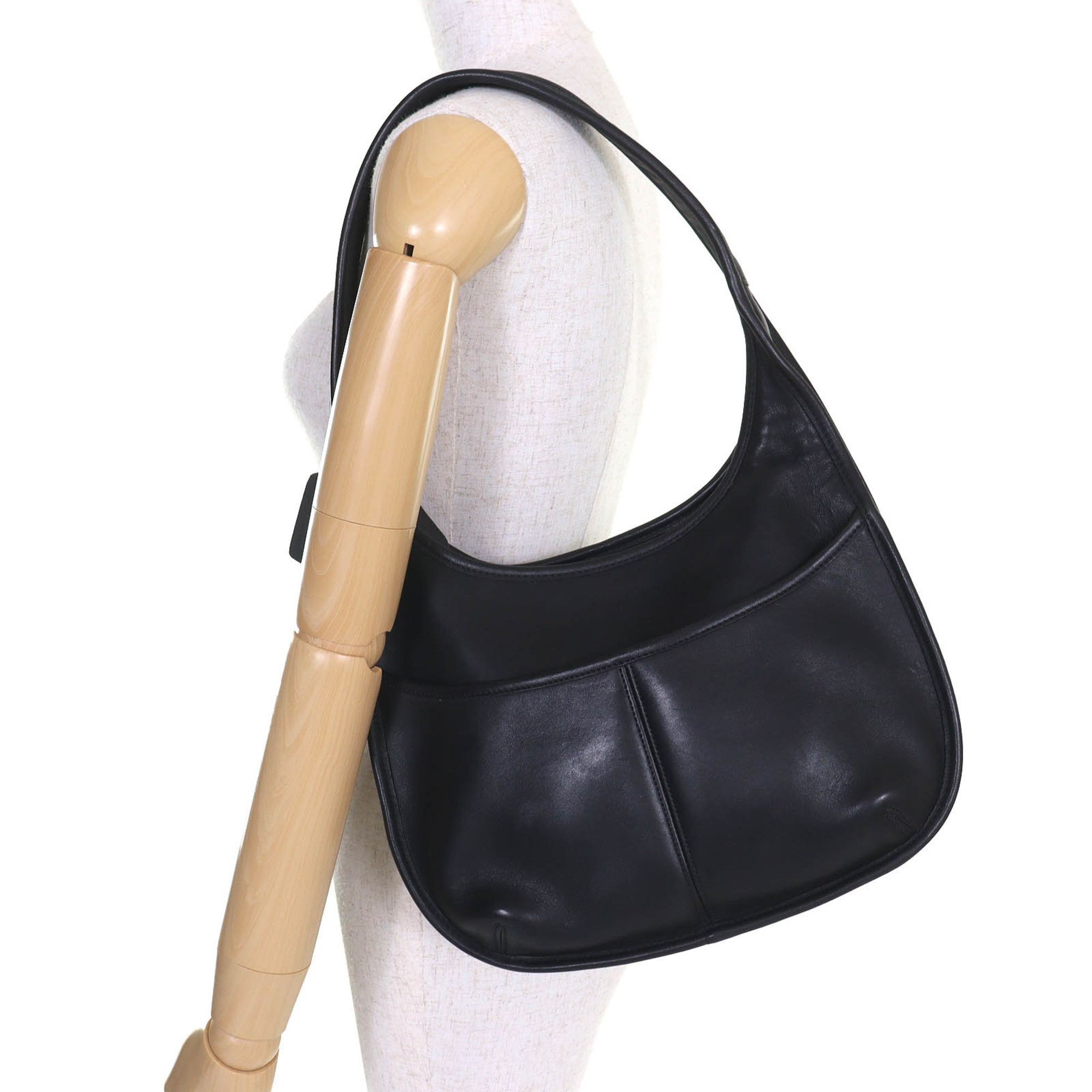 Coach Vintage Coach 9033 Ergo Old glove leather one-shoulder bag, semi-shoulder black, women's Size ONE SIZE - 7 Thumbnail
