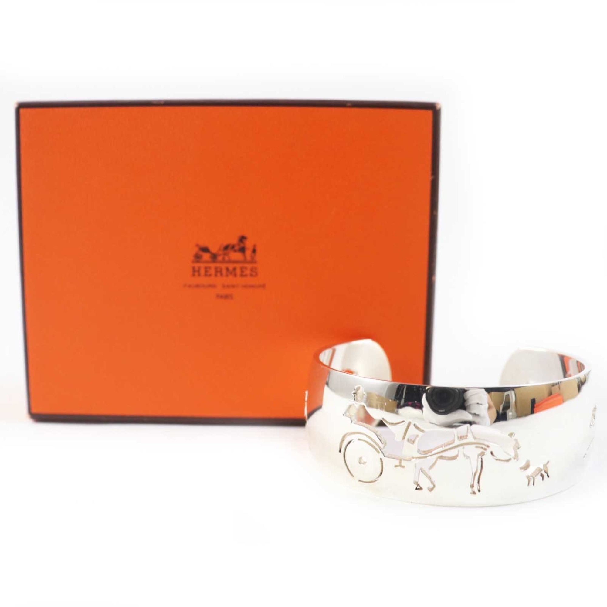 Hermes HERMES Vintage Carriage Dog Bracelet/Bangle Silver with Box for Women Size ONE SIZE - 2 Thumbnail