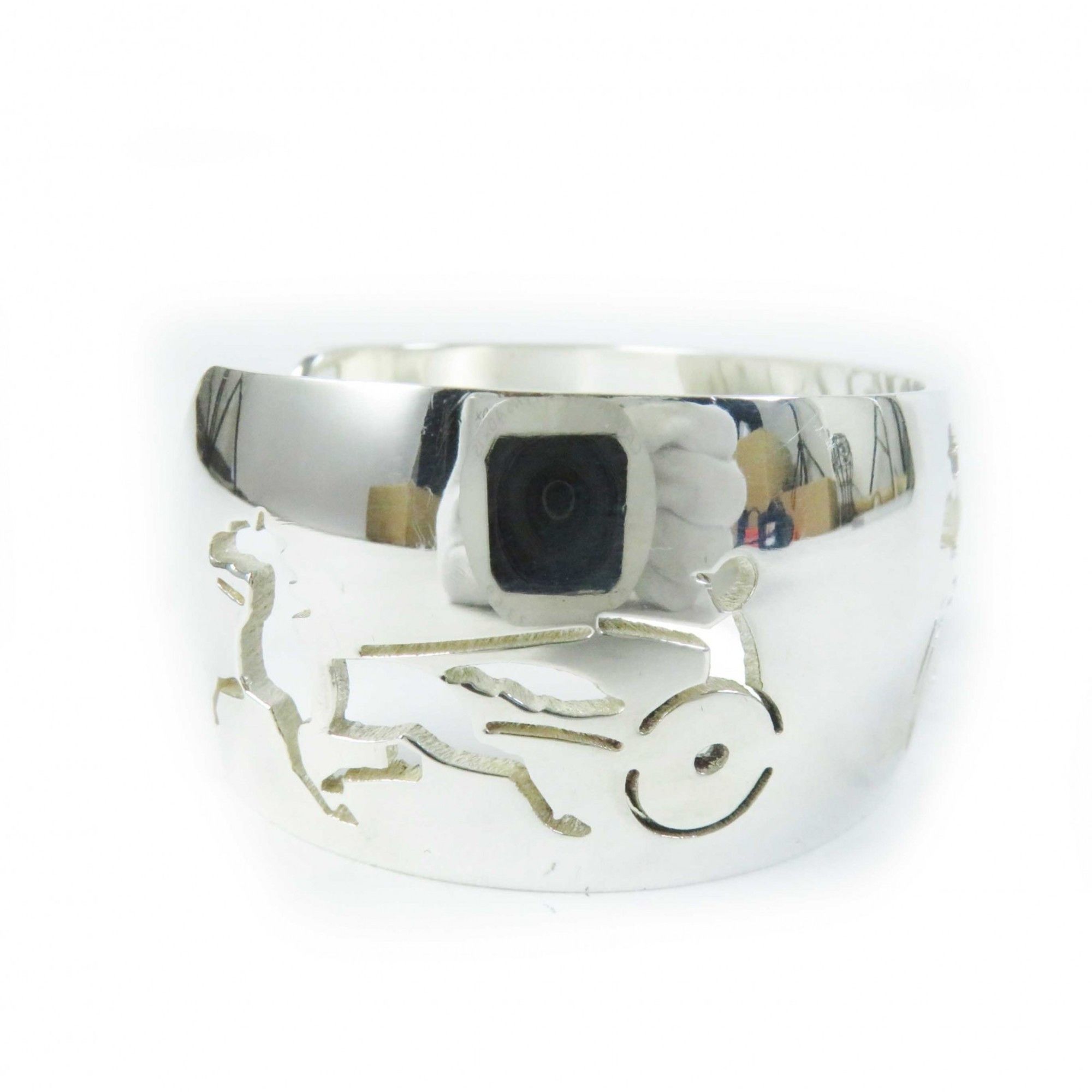 Hermes HERMES Vintage Carriage Dog Bracelet/Bangle Silver with Box for Women Size ONE SIZE - 5 Thumbnail