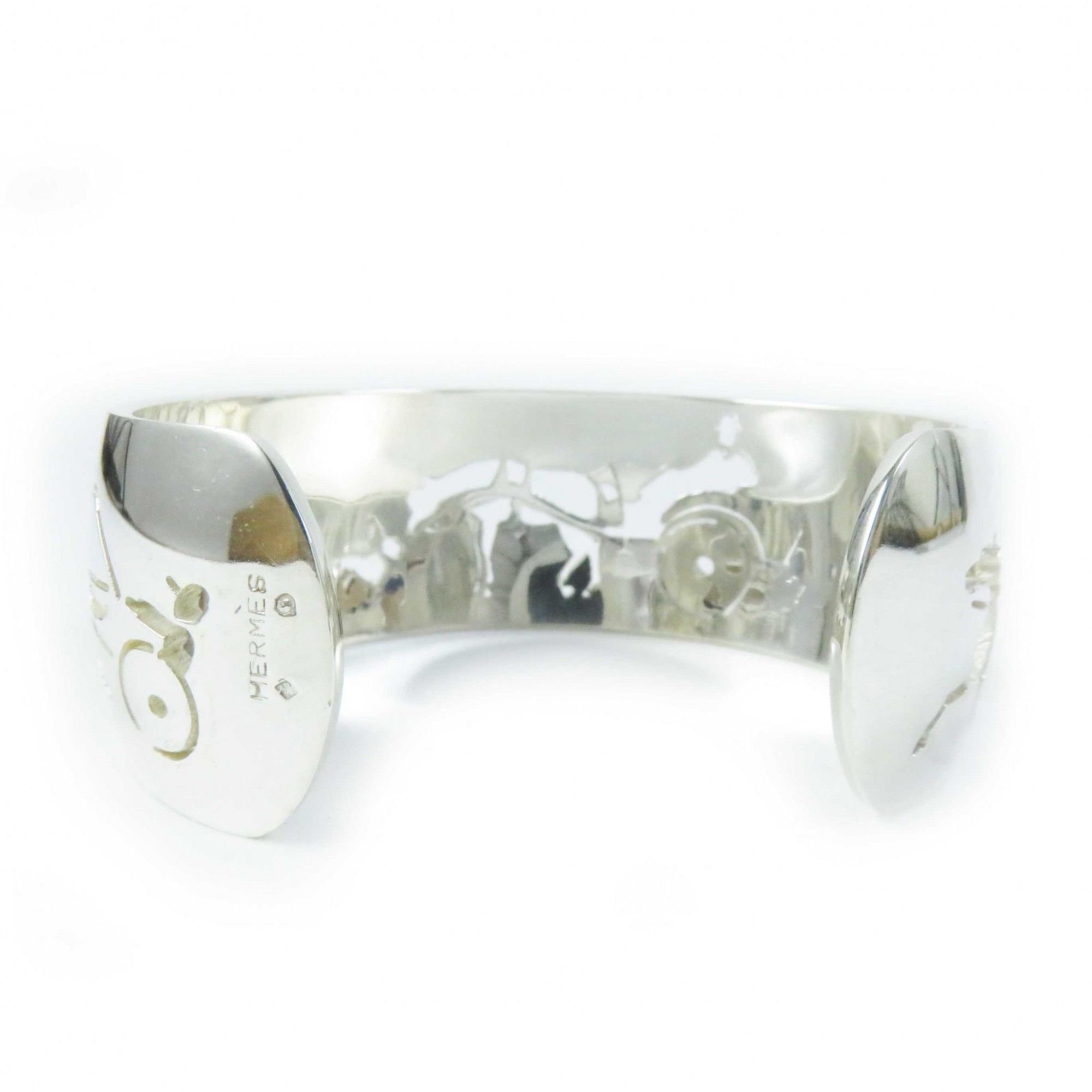 Hermes HERMES Vintage Carriage Dog Bracelet/Bangle Silver with Box for Women Size ONE SIZE - 4 Thumbnail