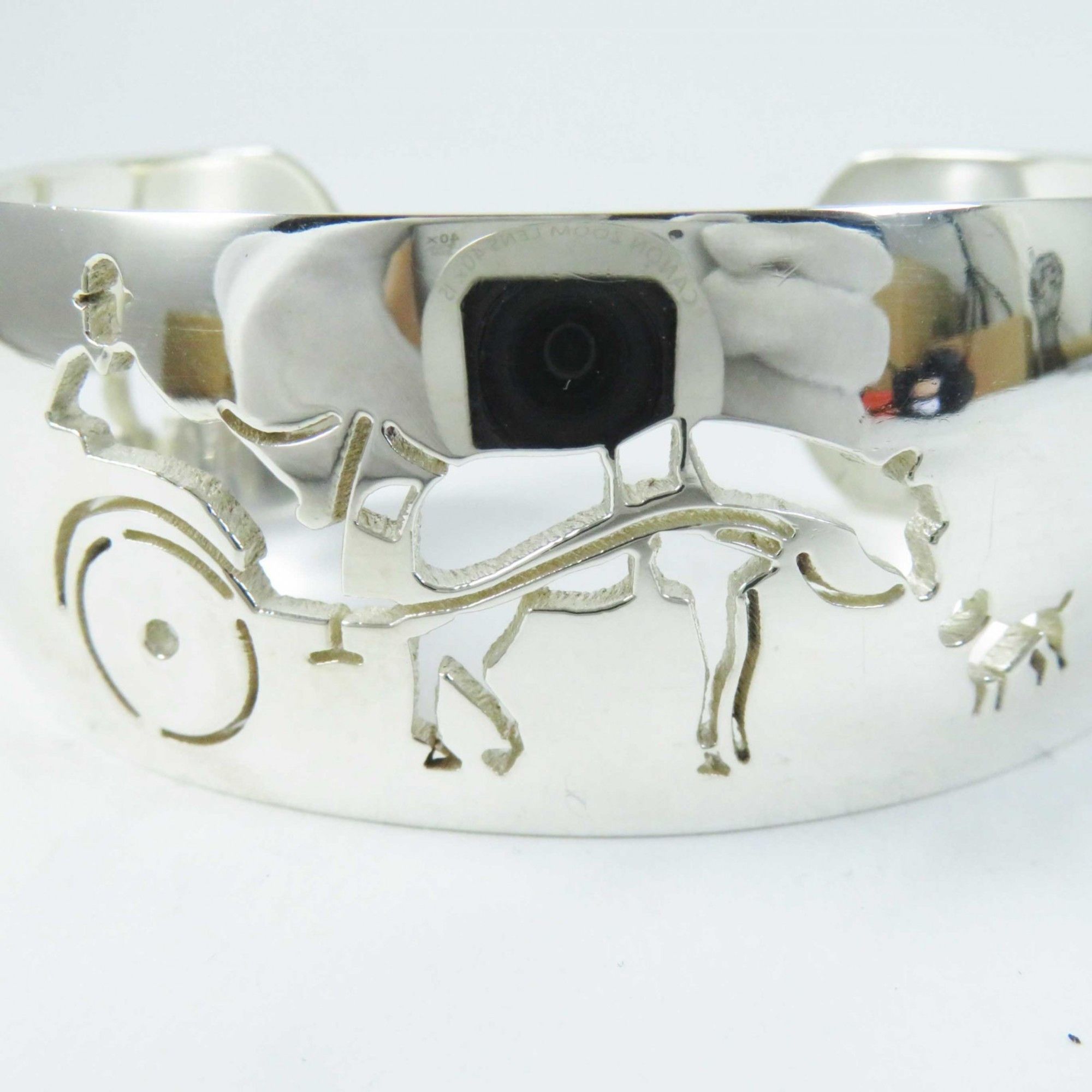 Hermes HERMES Vintage Carriage Dog Bracelet/Bangle Silver with Box for Women Size ONE SIZE - 6 Thumbnail