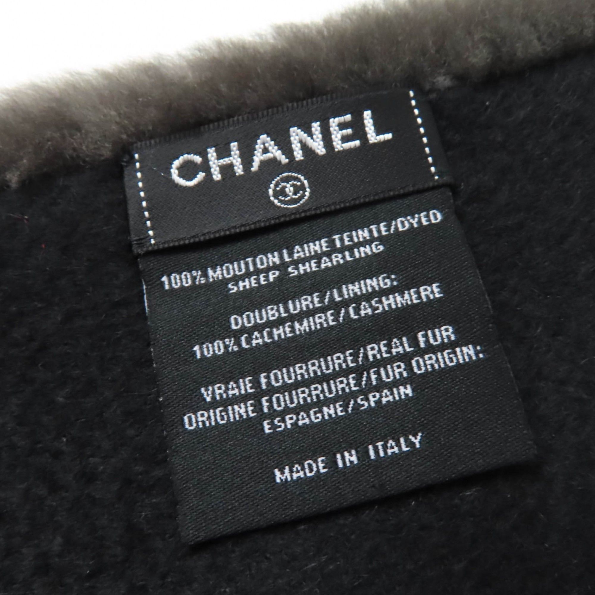 Chanel CHANEL 20B AA7074 100% Cashmere Mouton Shawl with Coco Mark Logo Design, Gray, Made in Italy, Women's Size ONE SIZE - 7 Thumbnail