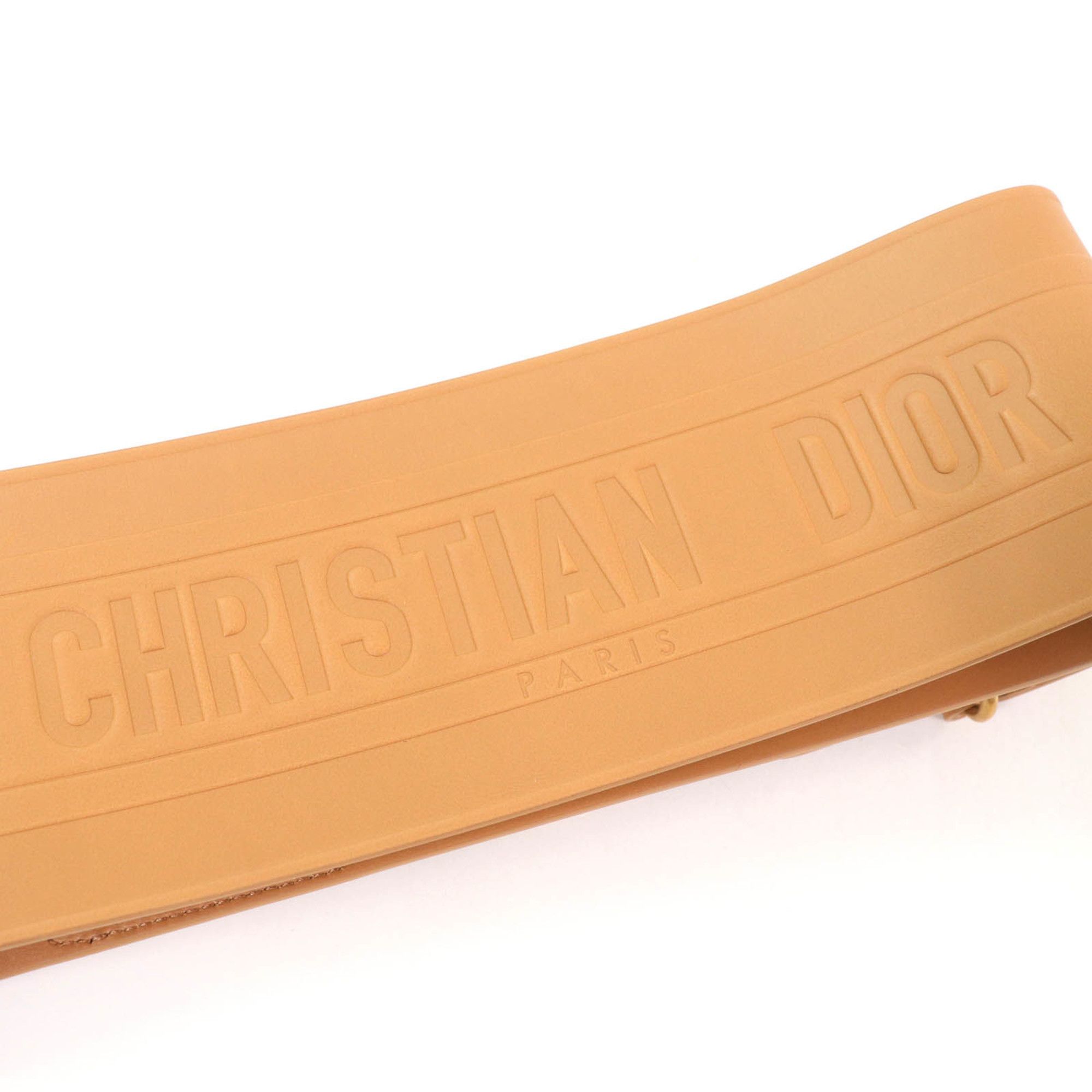 Dior Christian Dior B0098CMIV D-Waist Maxi Leather Belt with Double Gold Buckle, Brown, Hardware, Size 70, Made in Italy, Women's Size ONE SIZE - 6 Thumbnail