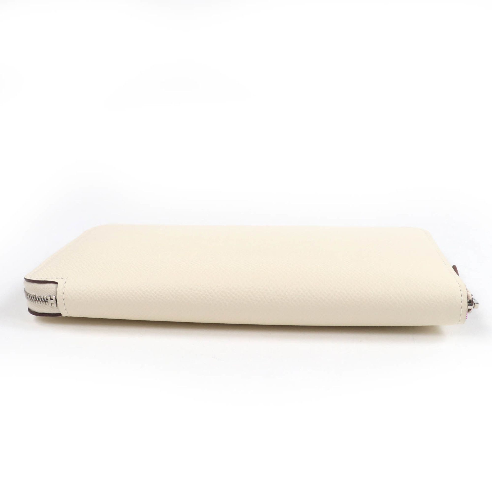 Hermes HERMES Azap Long Silk-In Zip-Around Wallet with Epsom Leather, Nata and Silver Hardware, U Stamp, Made in France, Box Size ONE SIZE - 4 Thumbnail