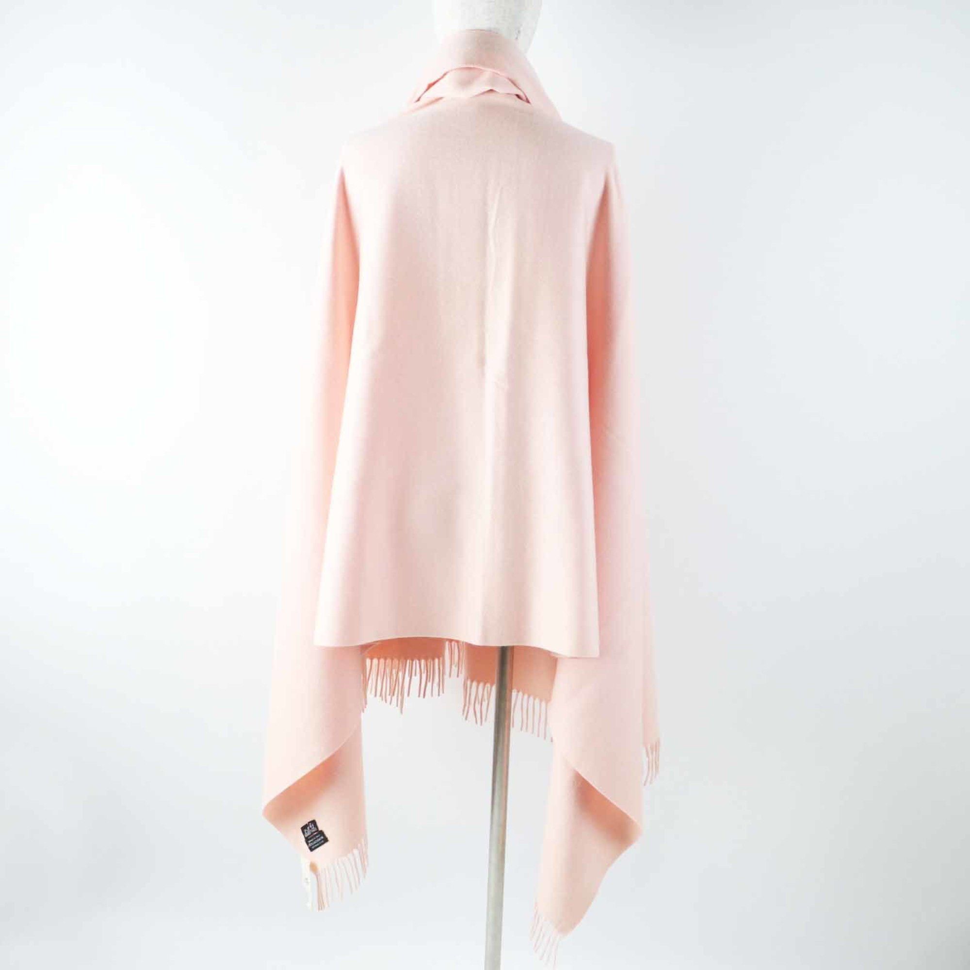 Hermes HERMES 100% Cashmere Shawl with Embroidered Logo, Extra Large, Baby Pink, Made in Italy, for Women Size ONE SIZE - 5 Thumbnail