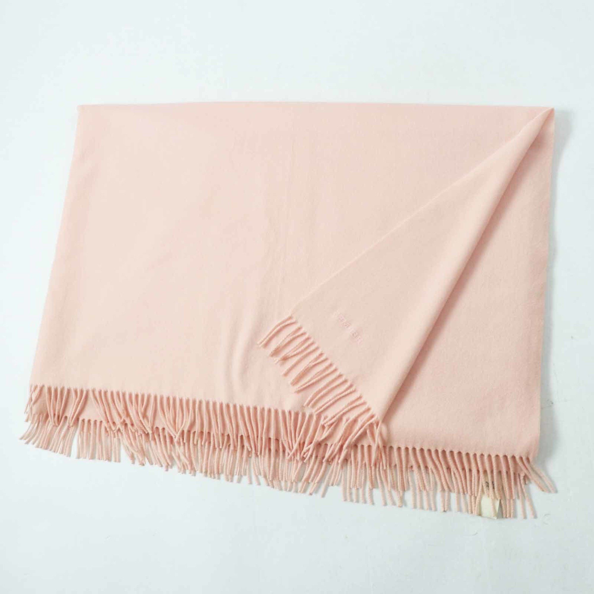 Hermes HERMES 100% Cashmere Shawl with Embroidered Logo, Extra Large, Baby Pink, Made in Italy, for Women Size ONE SIZE - 2 Thumbnail