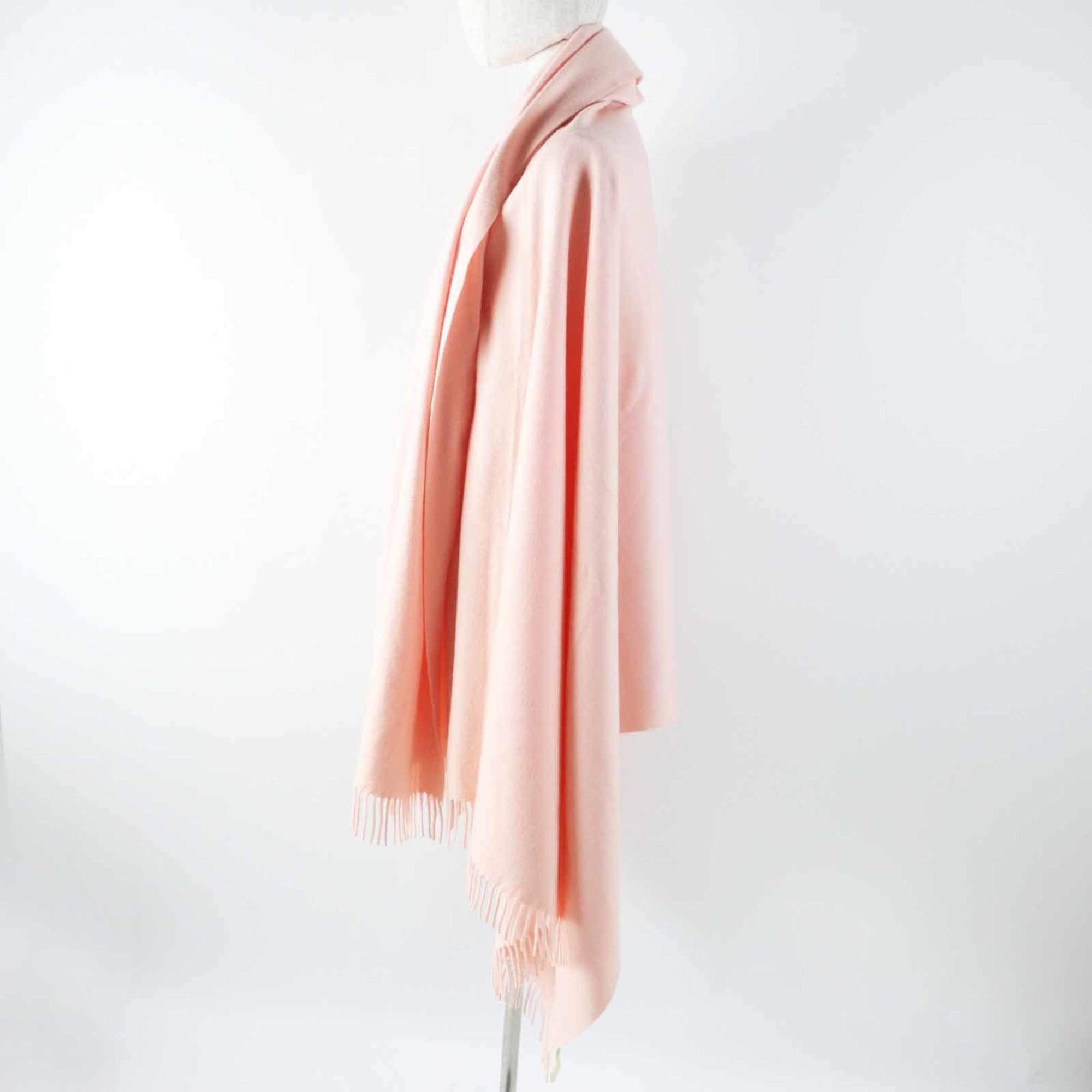 Hermes HERMES 100% Cashmere Shawl with Embroidered Logo, Extra Large, Baby Pink, Made in Italy, for Women Size ONE SIZE - 4 Thumbnail