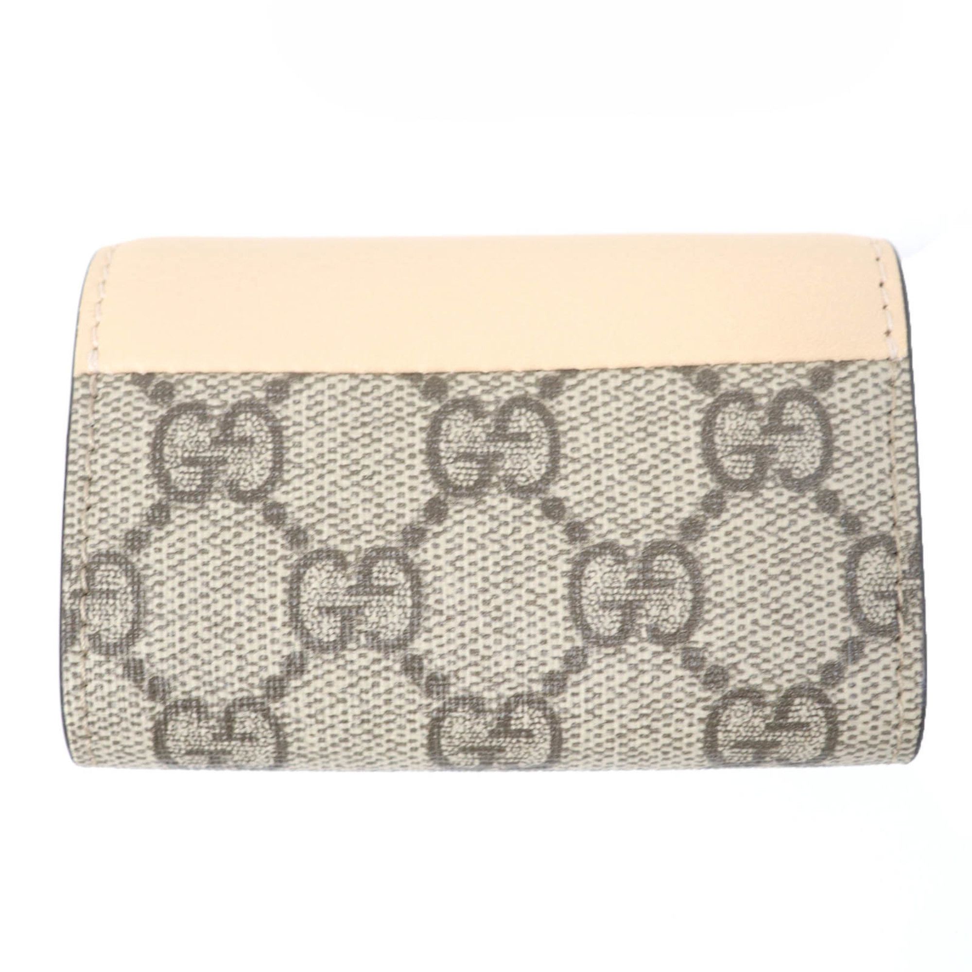 Gucci GUCCI 795649 Double G Key Case in Beige Leather and GG Supreme Canvas, Includes Box Dust Bag, Made Italy, Women's Size ONE SIZE - 3 Thumbnail