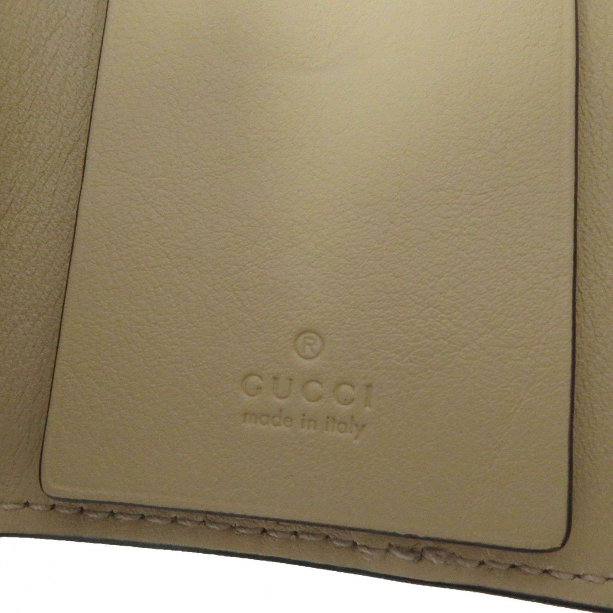 Gucci GUCCI 795649 Double G Key Case in Beige Leather and GG Supreme Canvas, Includes Box Dust Bag, Made Italy, Women's Size ONE SIZE - 9 Thumbnail