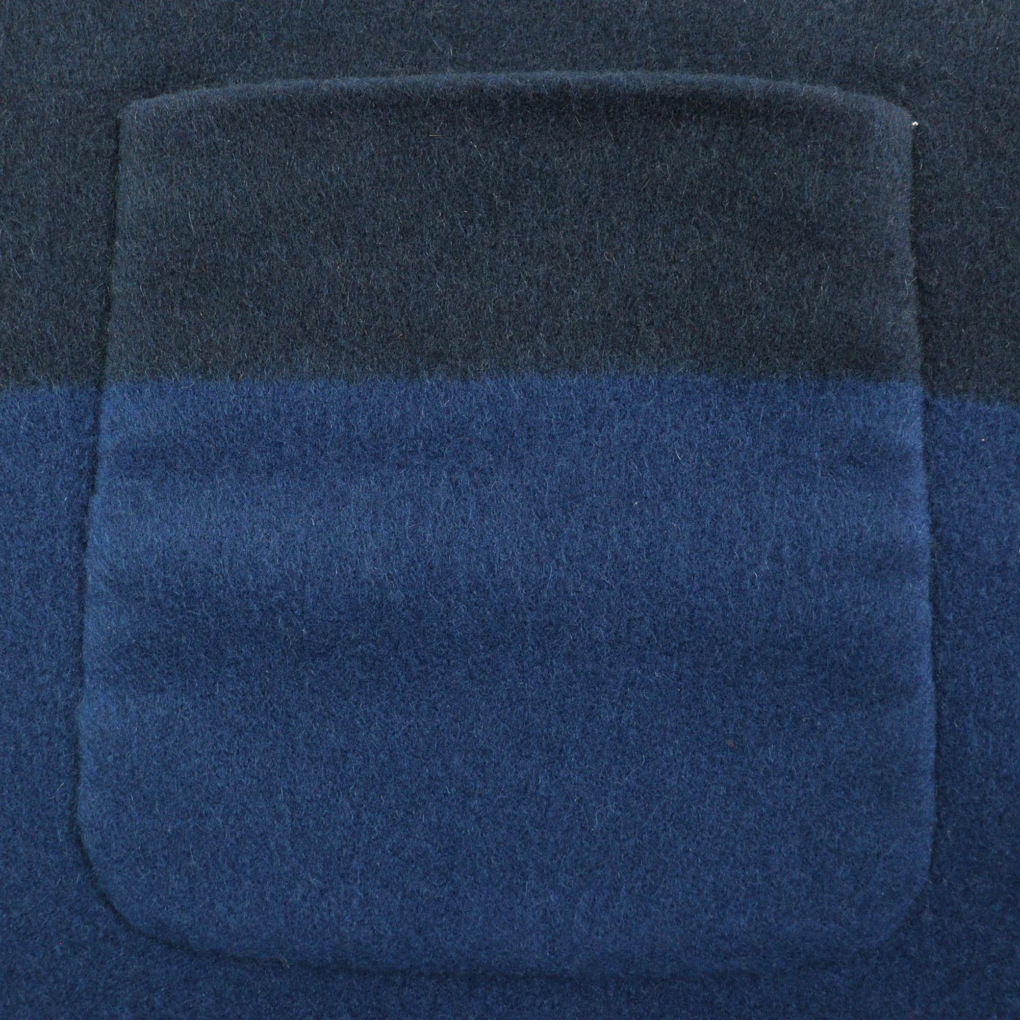 Hermes HERMES H259096S Allumette Pocket 100% Cashmere Marine Cobalt Leather Tag Fringe Large Shawl Scarf Two-Tone Made in Italy Women's Size ONE SIZE - 6 Thumbnail