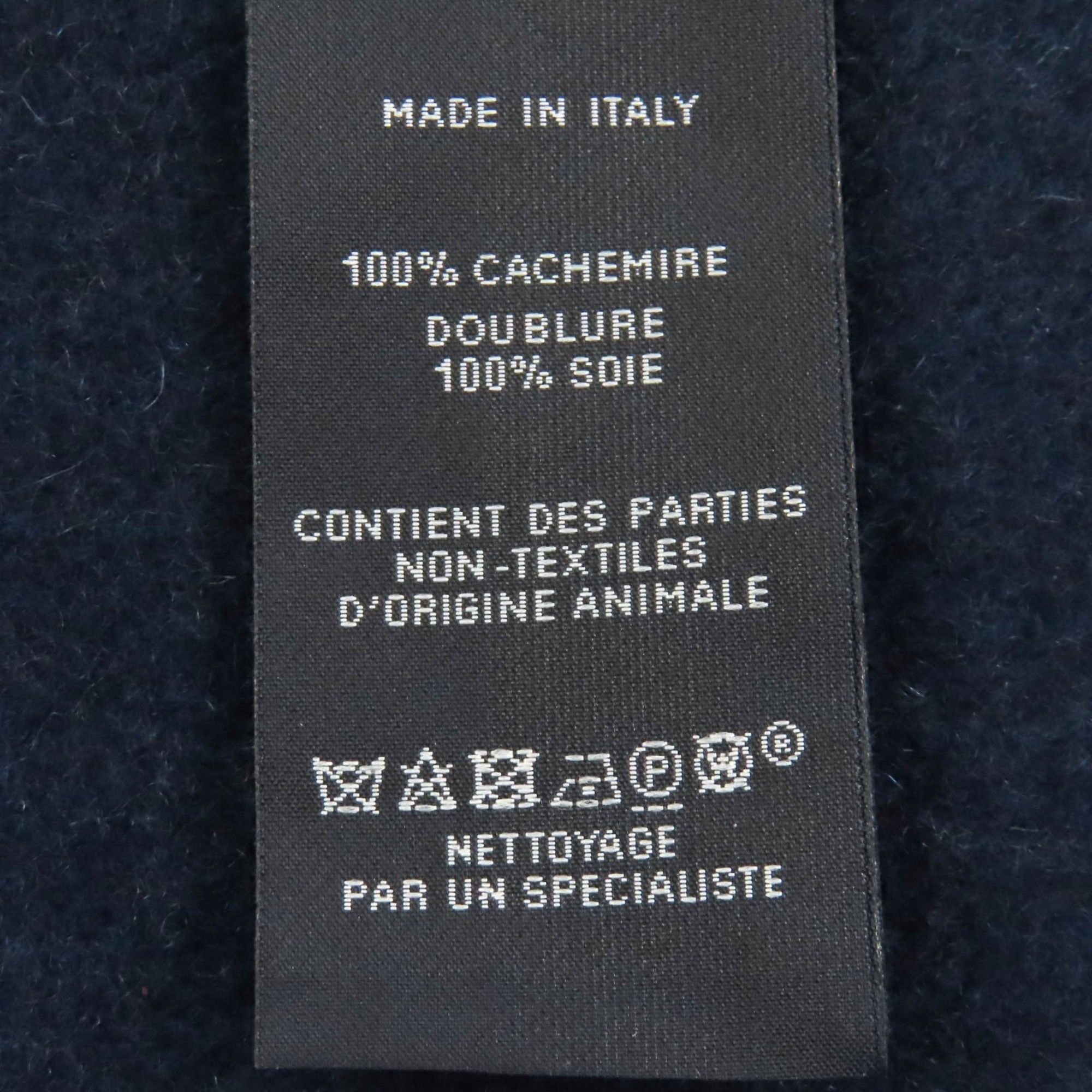 Hermes HERMES H259096S Allumette Pocket 100% Cashmere Marine Cobalt Leather Tag Fringe Large Shawl Scarf Two-Tone Made in Italy Women's Size ONE SIZE - 8 Thumbnail