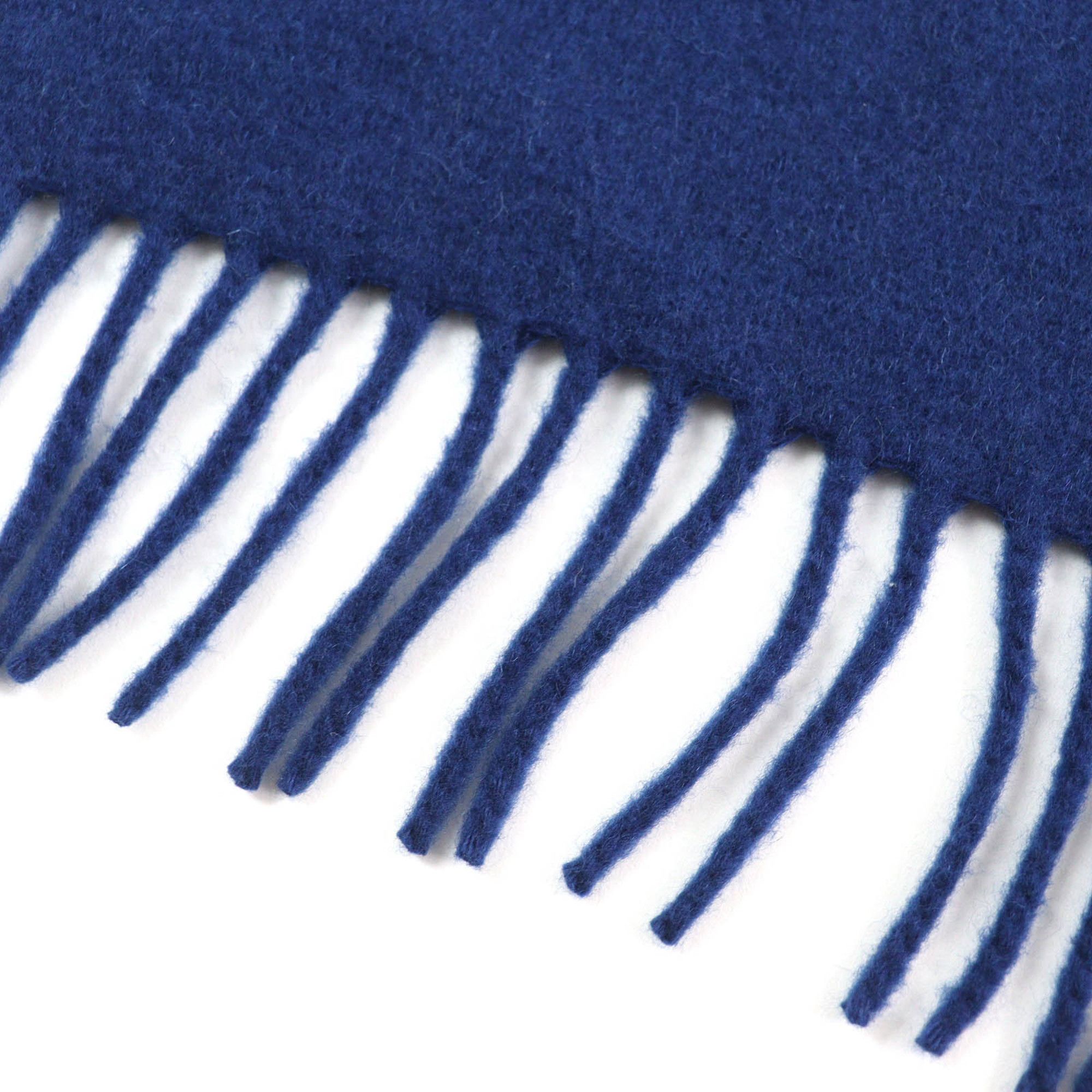 Hermes HERMES H259096S Allumette Pocket 100% Cashmere Marine Cobalt Leather Tag Fringe Large Shawl Scarf Two-Tone Made in Italy Women's Size ONE SIZE - 5 Thumbnail