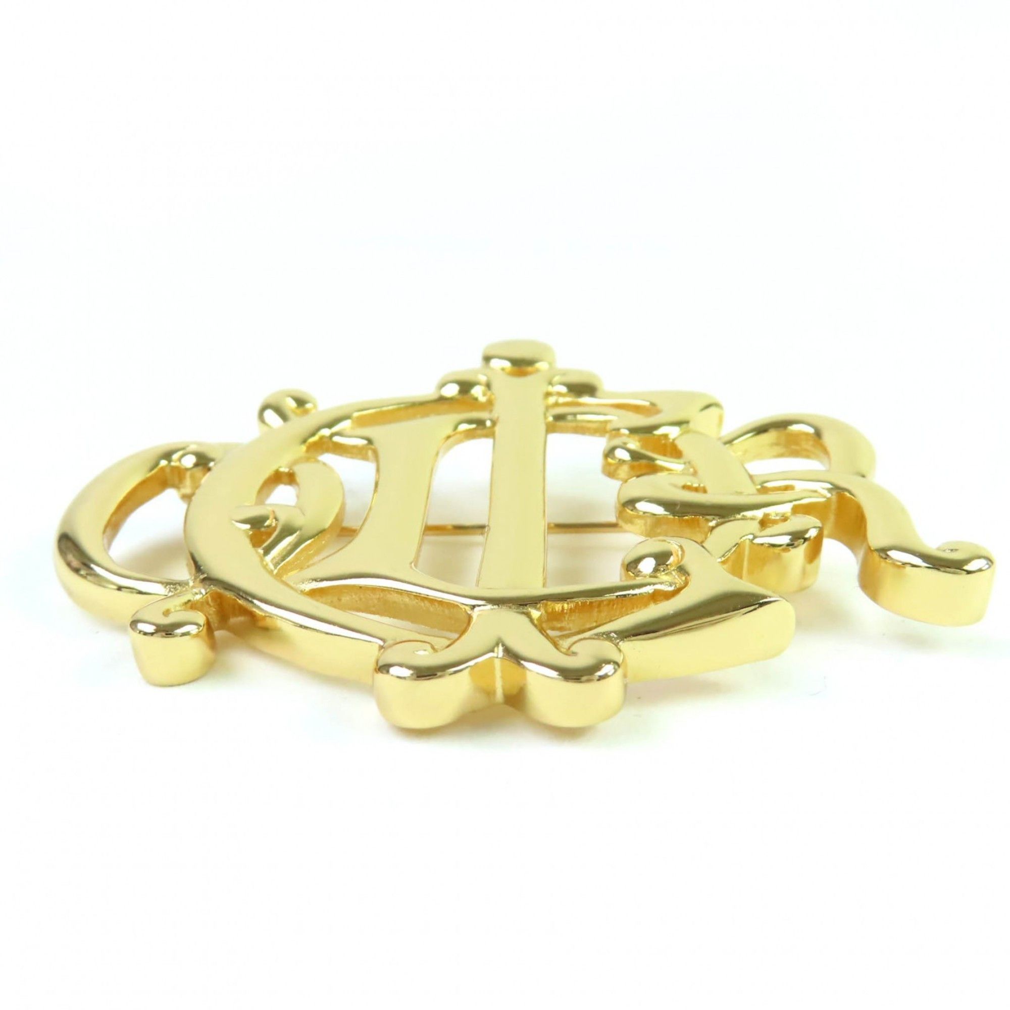 Dior Christian Dior emblem logo design brooch accessory, gold, for women Size ONE SIZE - 2 Thumbnail