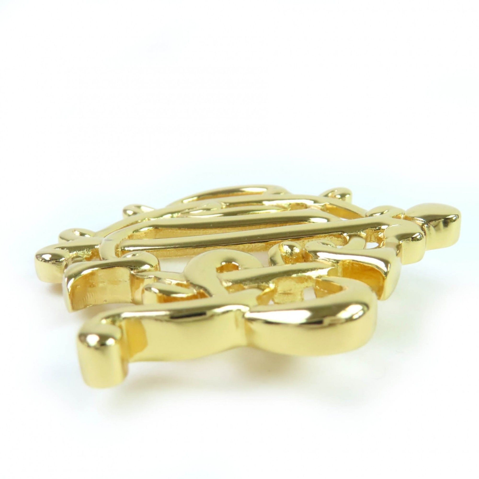 Dior Christian Dior emblem logo design brooch accessory, gold, for women Size ONE SIZE - 3 Thumbnail
