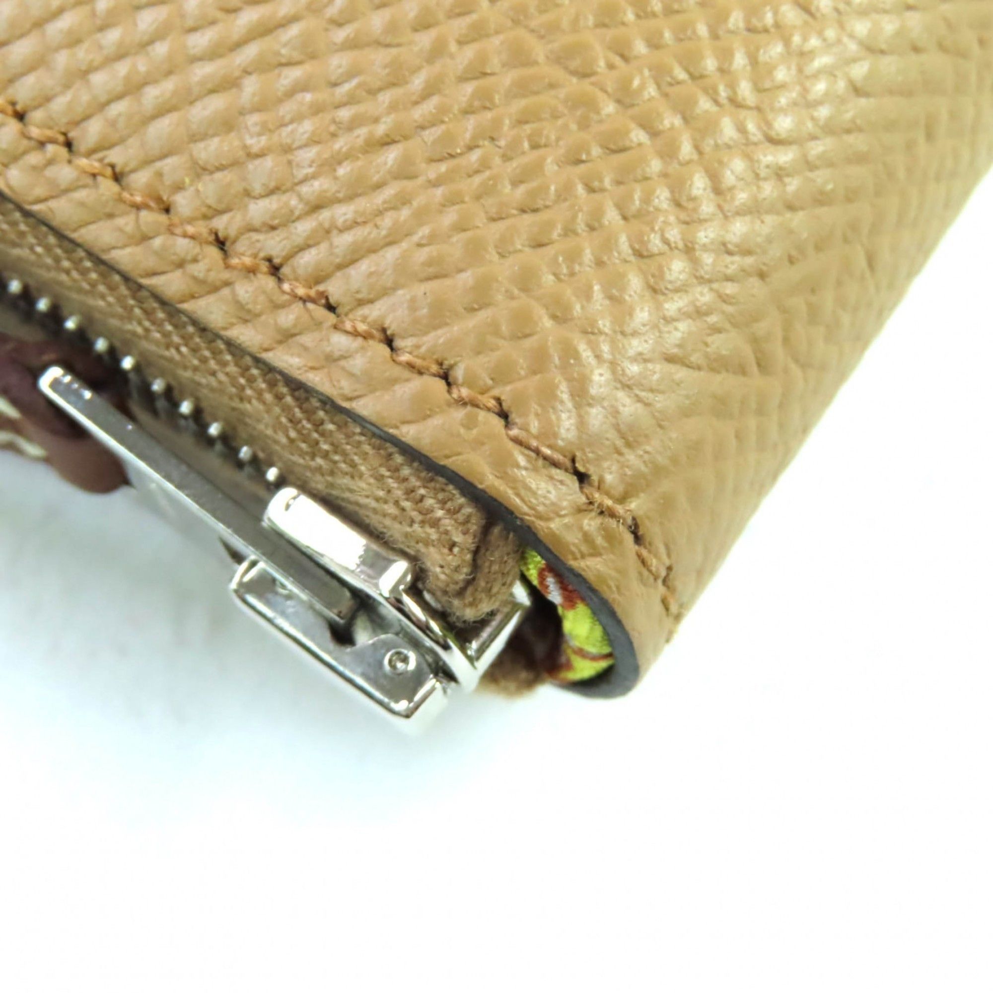 Hermes HERMES Azap Long Silk In Chai Epsom Leather Round Zip Wallet with U Stamp and Box, Made in France, Women's Size ONE SIZE - 7 Thumbnail