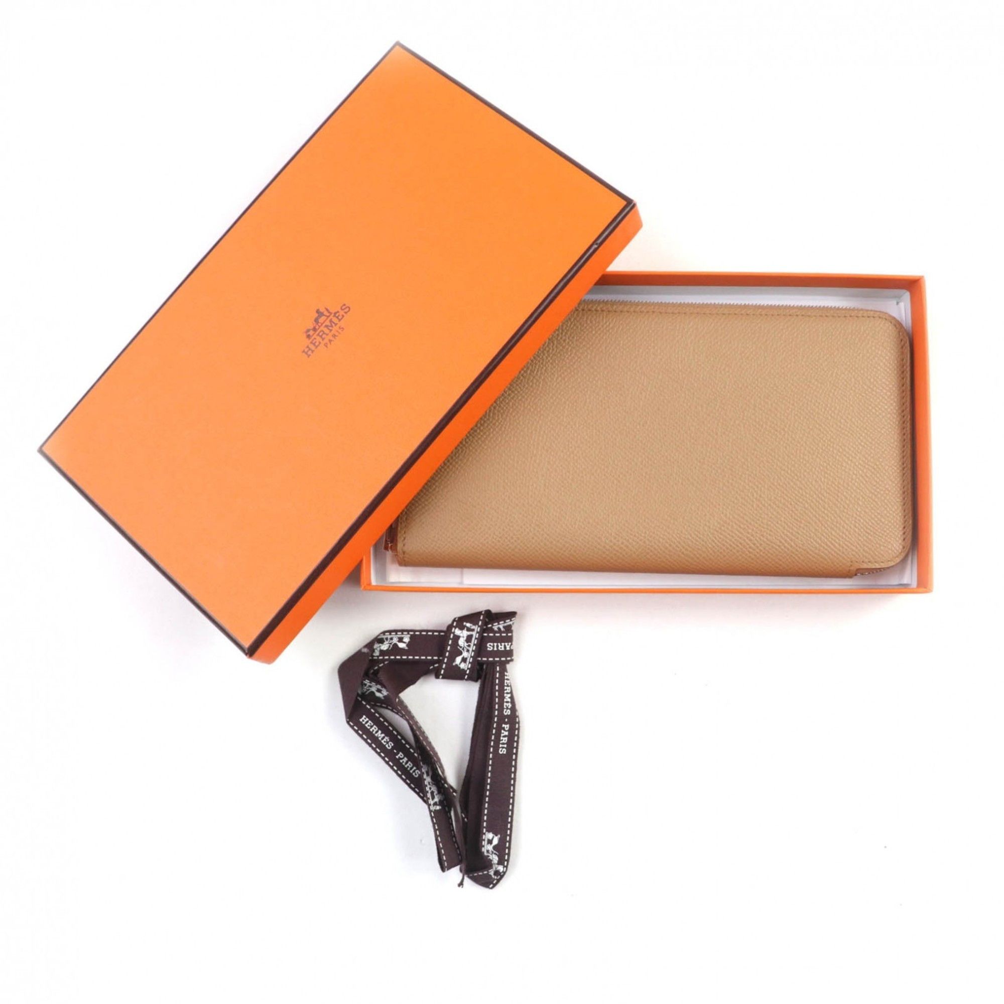 Hermes HERMES Azap Long Silk In Chai Epsom Leather Round Zip Wallet with U Stamp and Box, Made in France, Women's Size ONE SIZE - 2 Thumbnail
