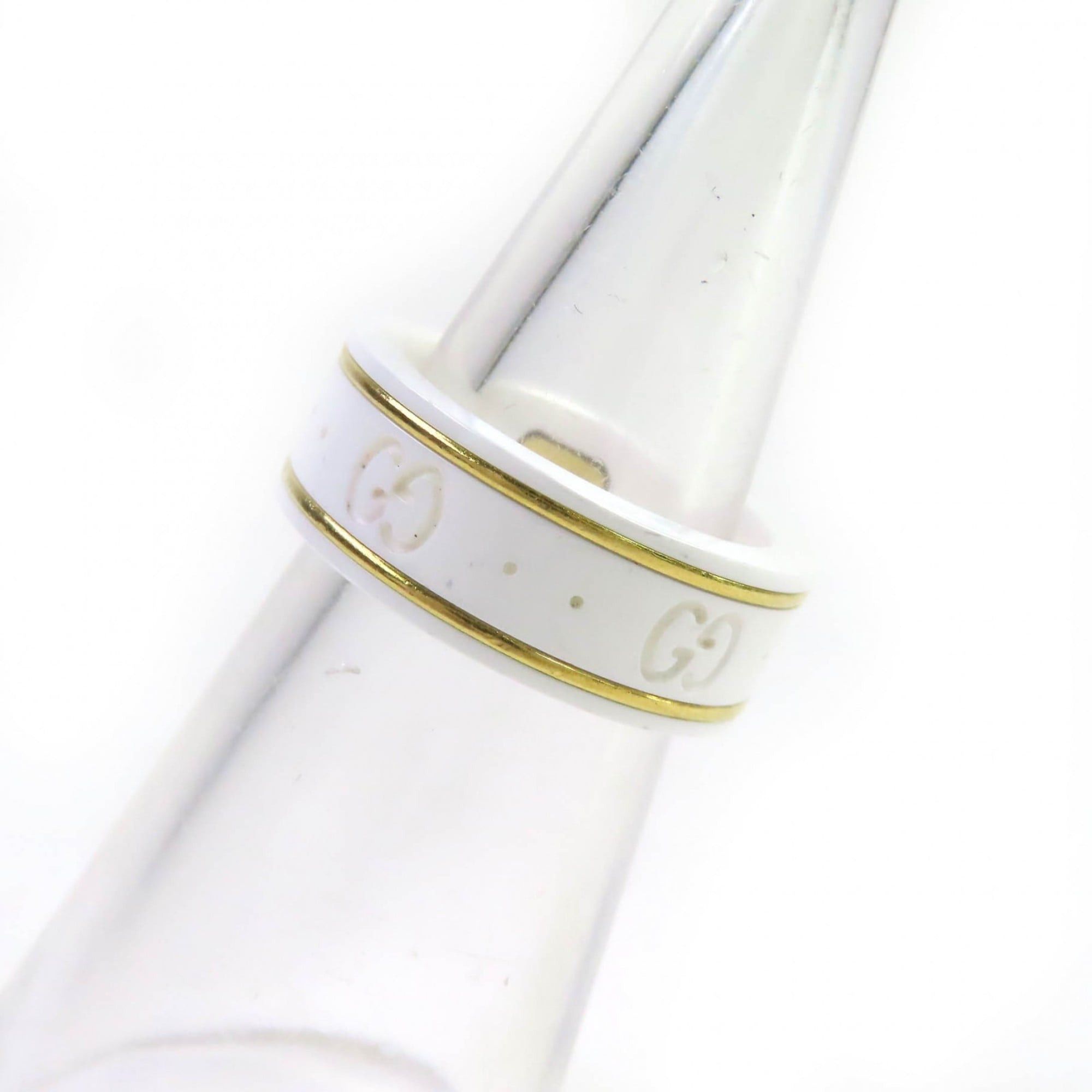 Gucci GUCCI Icon Ring, 18K White Gold, Ceramic, 4.5g, Made in Italy, Approx. Japanese Size, Includes Case, Women's Size ONE SIZE - 3 Thumbnail