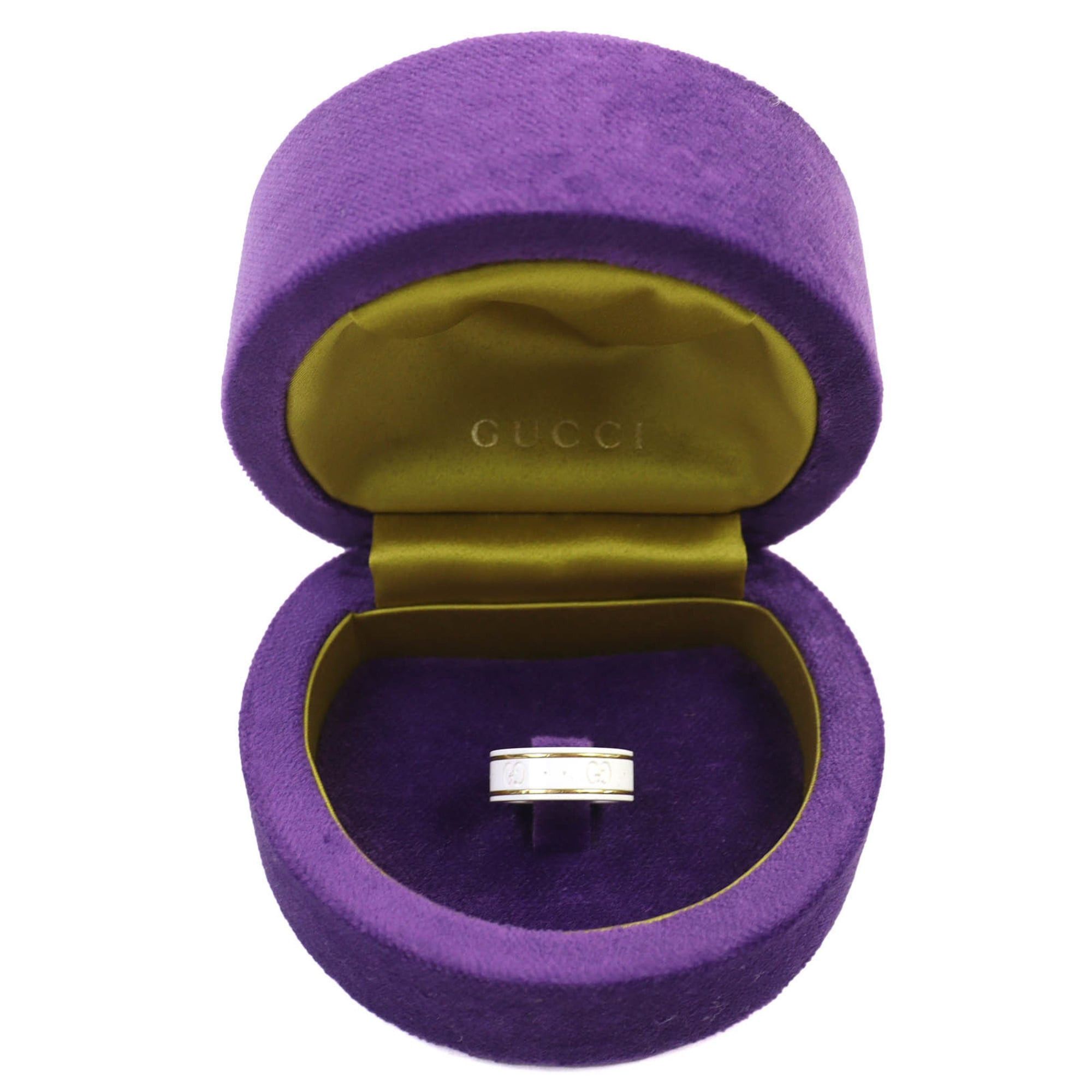 Gucci GUCCI Icon Ring, 18K White Gold, Ceramic, 4.5g, Made in Italy, Approx. Japanese Size, Includes Case, Women's Size ONE SIZE - 2 Thumbnail