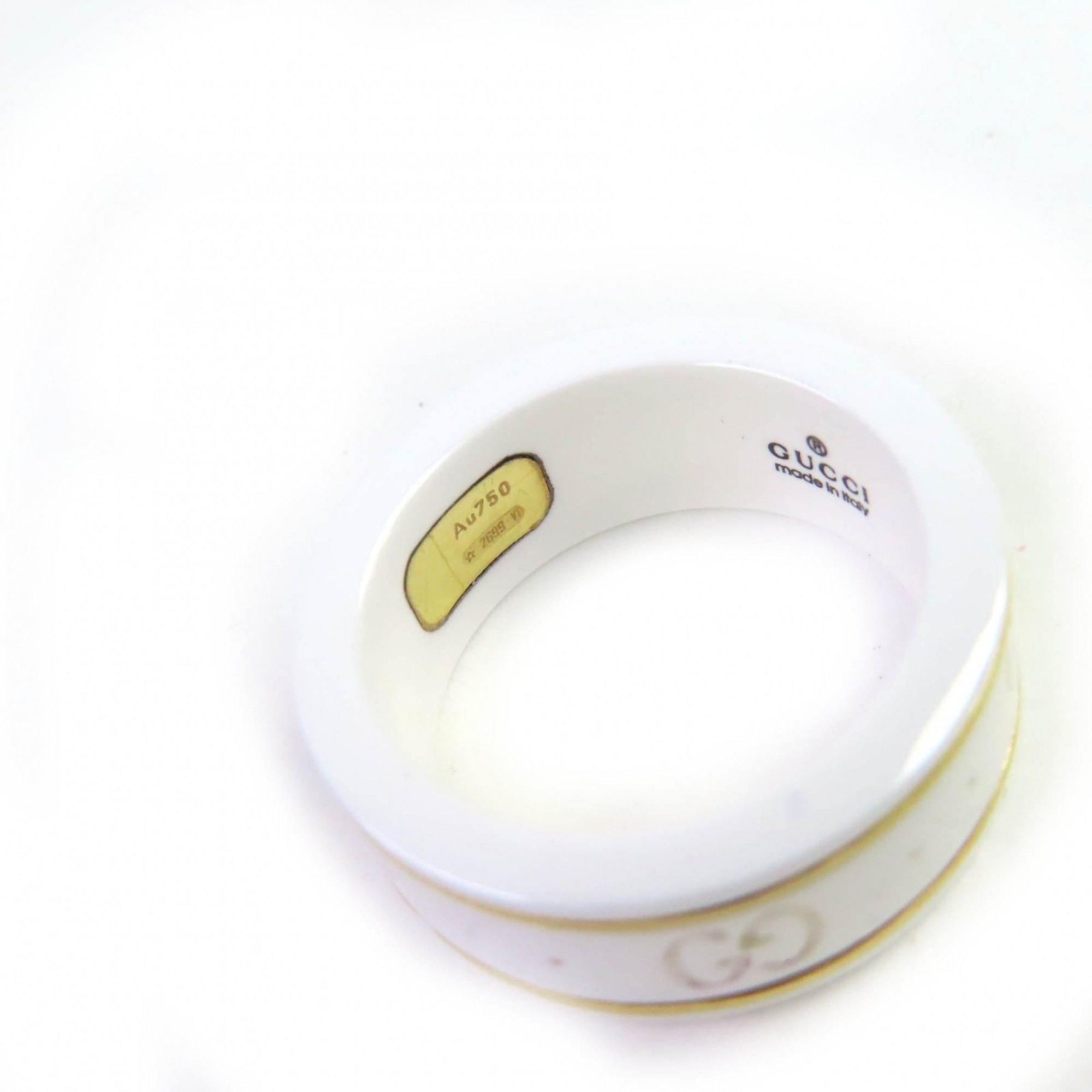 Gucci GUCCI Icon Ring, 18K White Gold, Ceramic, 4.5g, Made in Italy, Approx. Japanese Size, Includes Case, Women's Size ONE SIZE - 8 Thumbnail