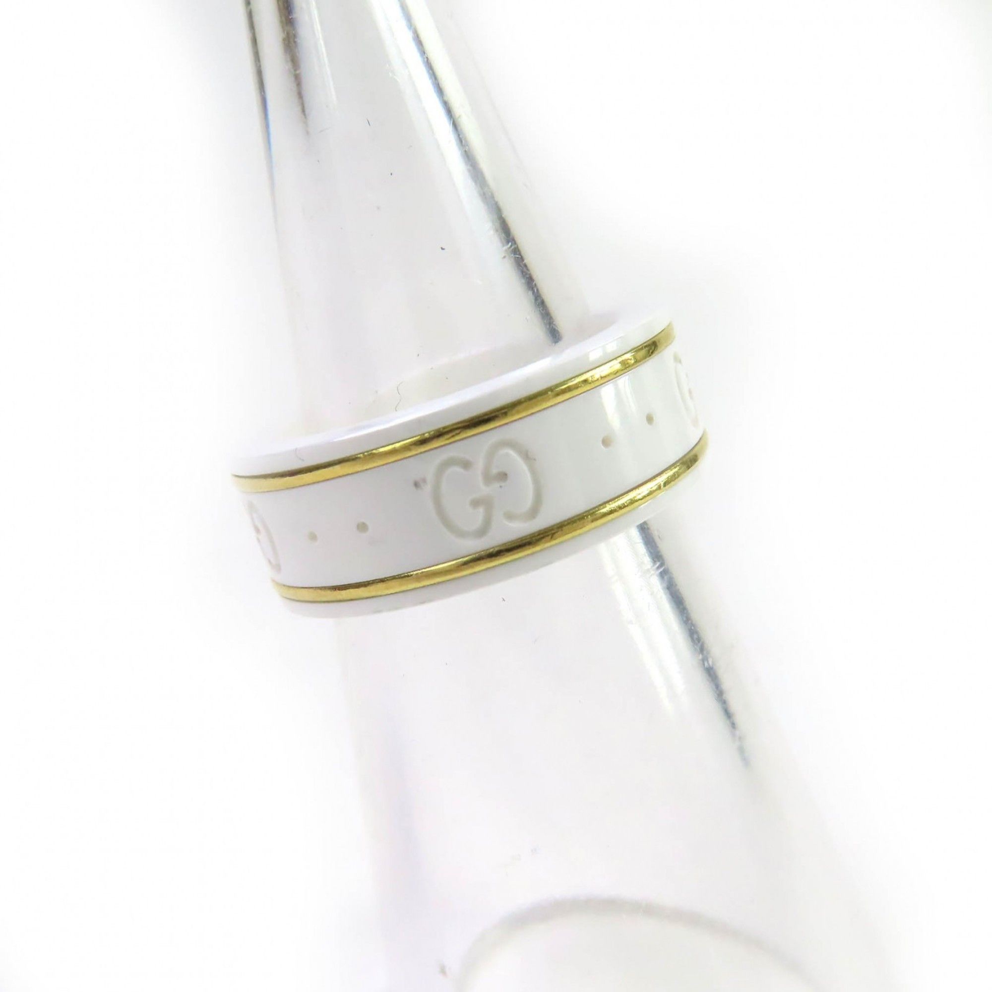 Gucci GUCCI Icon Ring, 18K White Gold, Ceramic, 4.5g, Made in Italy, Approx. Japanese Size, Includes Case, Women's Size ONE SIZE - 4 Thumbnail