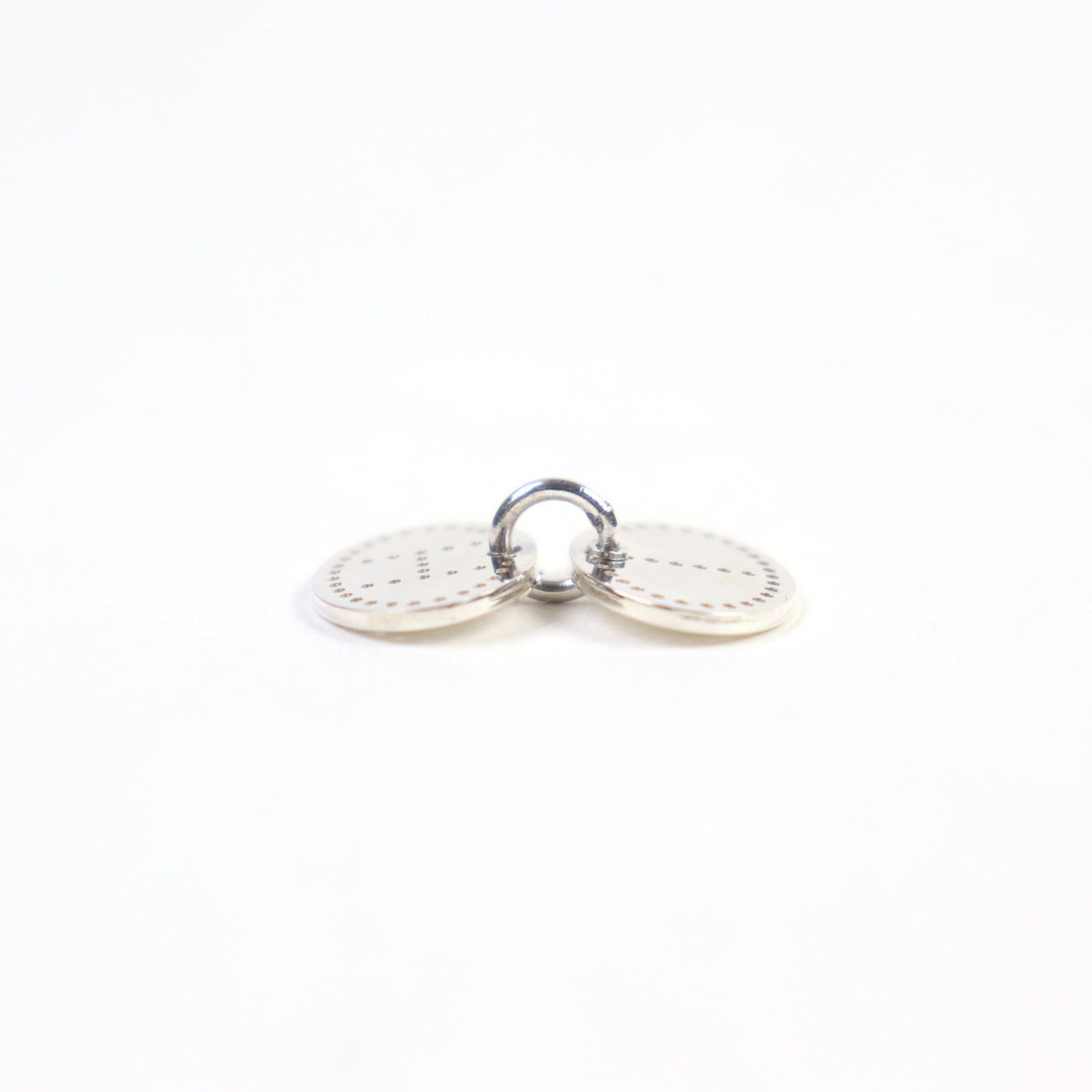 Hermes HERMES Eclipse Evelyne AG925 H Logo Motif Punched Oval Pendant Top in Silver, Weight 3.77g, Women's Size ONE SIZE - 7 Thumbnail