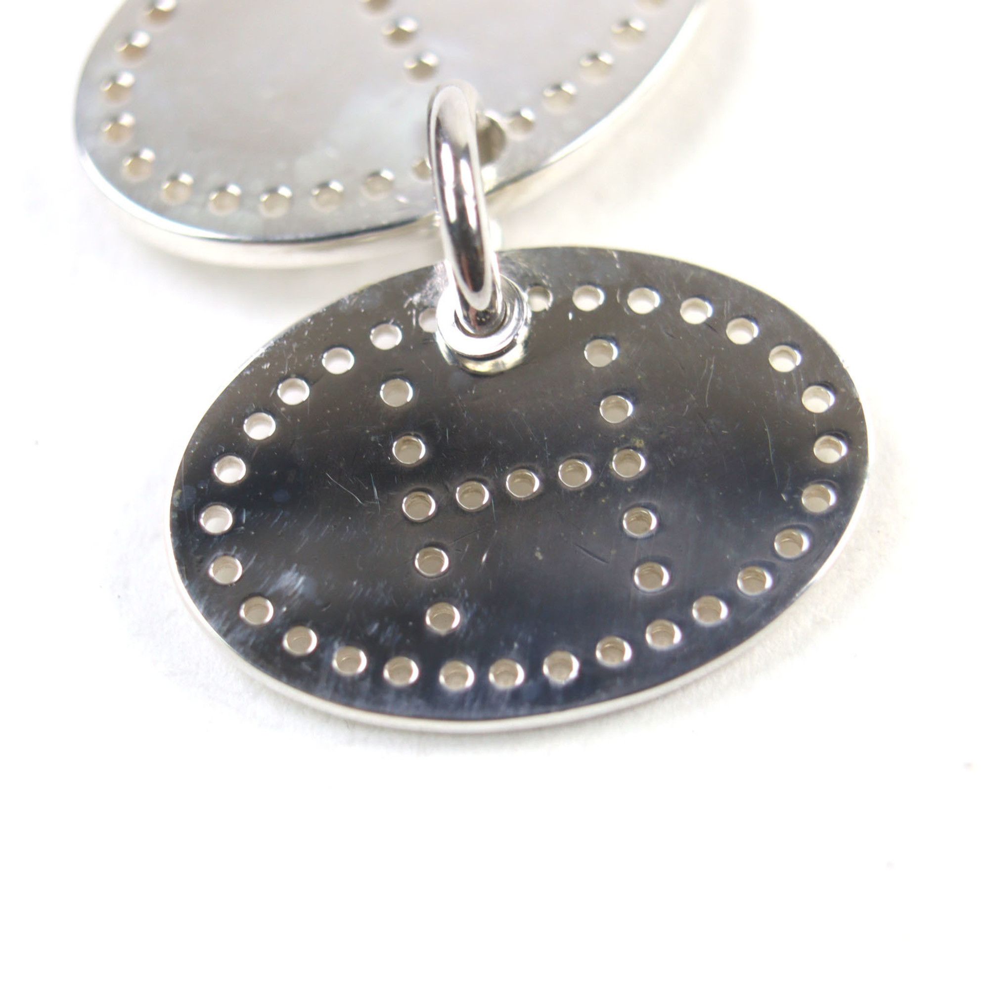 Hermes HERMES Eclipse Evelyne AG925 H Logo Motif Punched Oval Pendant Top in Silver, Weight 3.77g, Women's Size ONE SIZE - 10 Thumbnail