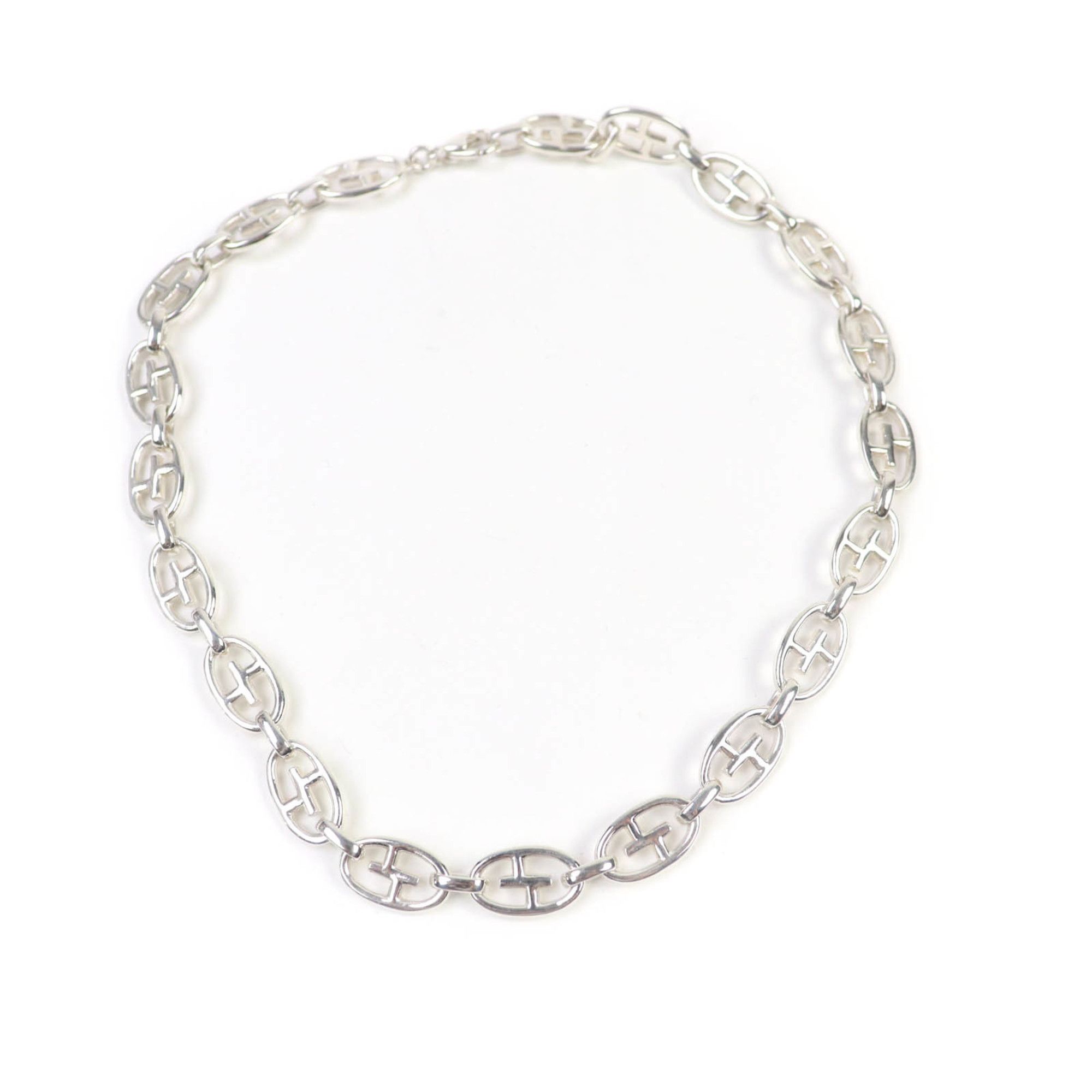 Gucci Vintage GUCCI 925 Tom Ford-era Double G Anchor Chain Choker in Silver, Made Italy, with Case, Weight 40.7g, Women's Size ONE SIZE - 3 Thumbnail