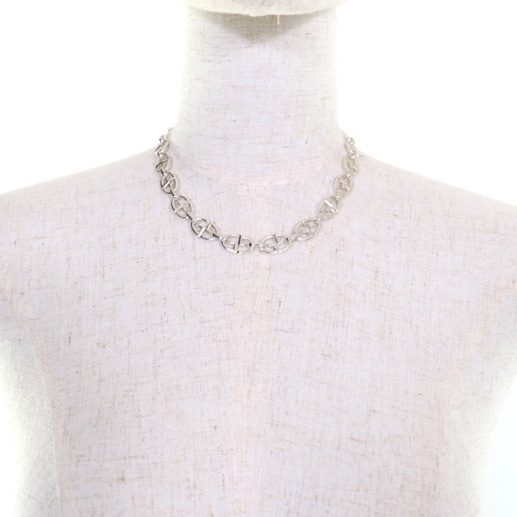 Gucci Vintage GUCCI 925 Tom Ford-era Double G Anchor Chain Choker in Silver, Made Italy, with Case, Weight 40.7g, Women's Size ONE SIZE - 4 Thumbnail