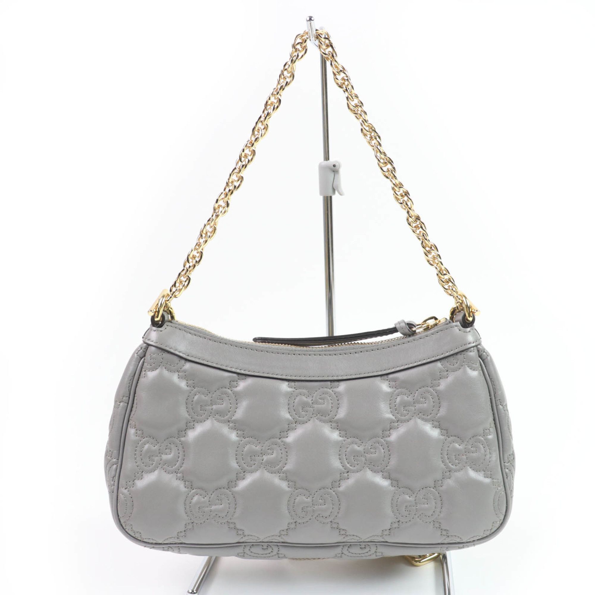 Gucci GUCCI 735049 GG Matelasse Leather 2-Way Handbag/Shoulder Bag, Gray, Includes Dust Made in Italy, Women's Size ONE SIZE - 3 Thumbnail