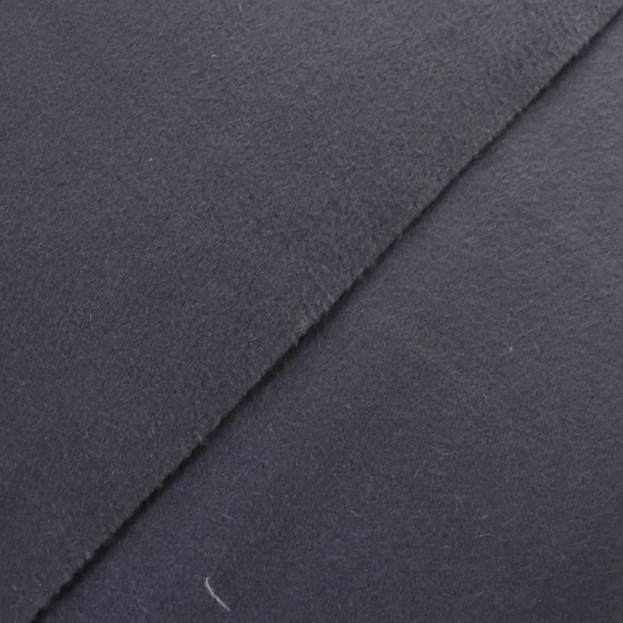 Hermes HERMES 100% Cashmere Logo Embroidered Fringe Extra Large Shawl/Stole/Blanket in Navy for Women Size ONE SIZE - 3 Thumbnail