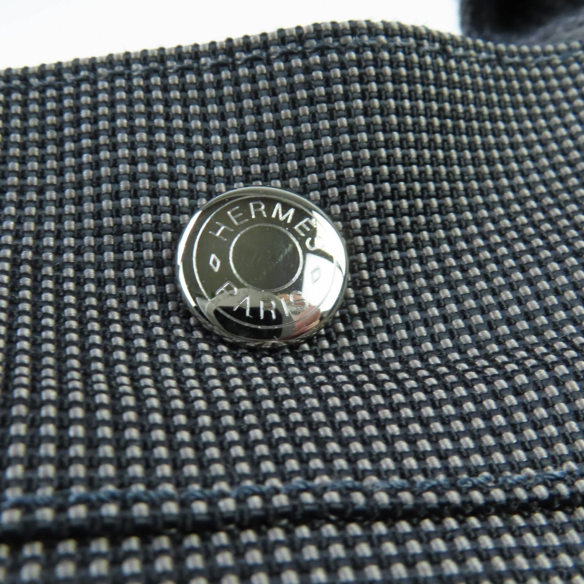 Hermes HERMES Air Line MM Silver Hardware Serie Button Canvas Tote Bag Gray Made in France Women's Size ONE SIZE - 8 Thumbnail