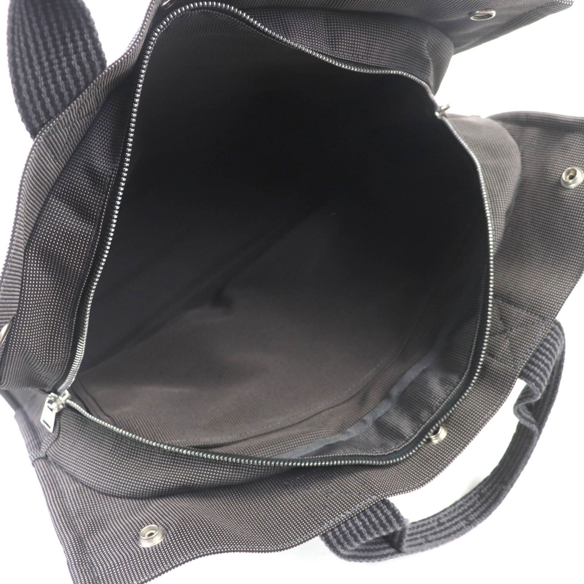 Hermes HERMES Air Line MM Silver Hardware Serie Button Canvas Tote Bag Gray Made in France Women's Size ONE SIZE - 4 Thumbnail