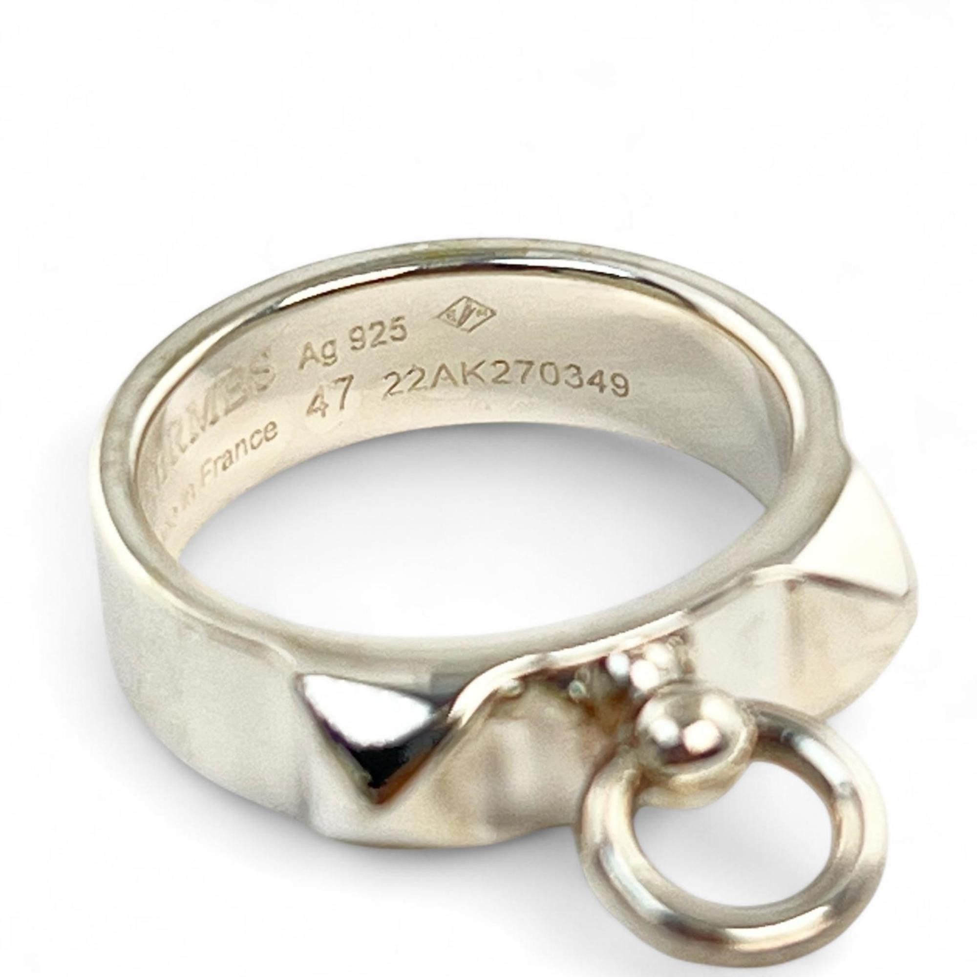 Hermes HERMES Collier de Chien Ring, AG925 Silver, Size 47, Made in France, Women's Size ONE SIZE - 5 Thumbnail