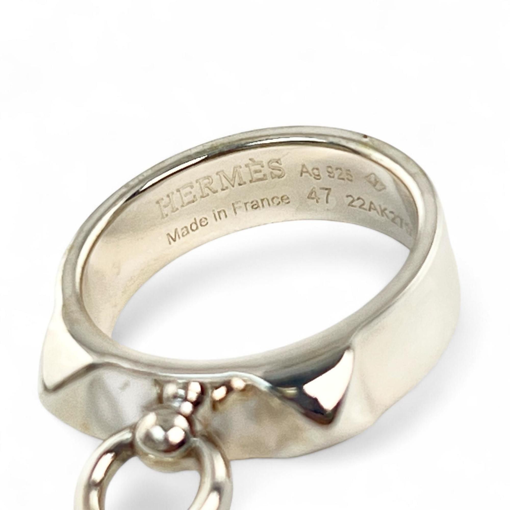 Hermes HERMES Collier de Chien Ring, AG925 Silver, Size 47, Made in France, Women's Size ONE SIZE - 4 Thumbnail