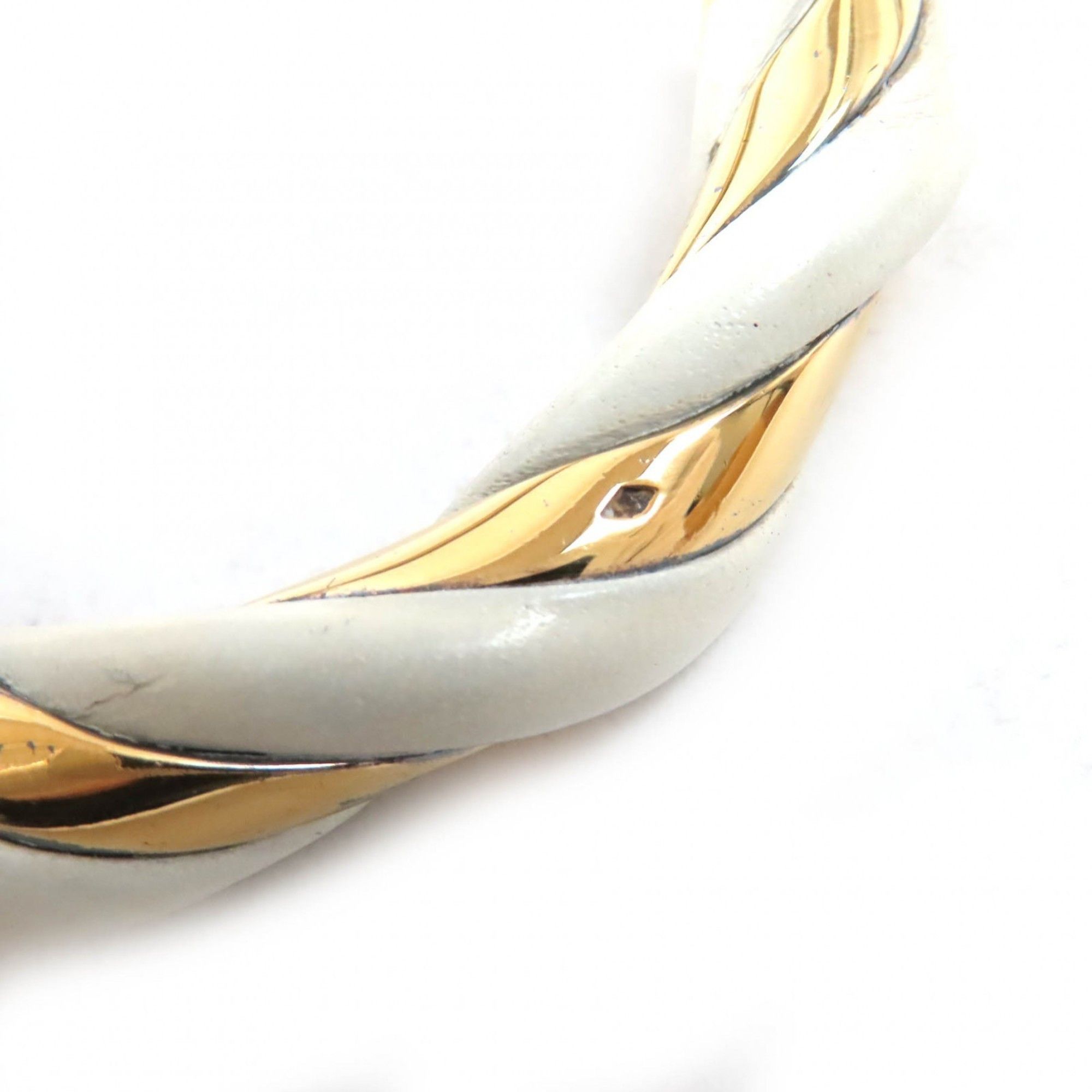 Hermes HERMES Twist Bangle Bracelet, SV925 Leather, Ivory and Gold, Weight 29.3g, Women's Size ONE SIZE - 8 Thumbnail